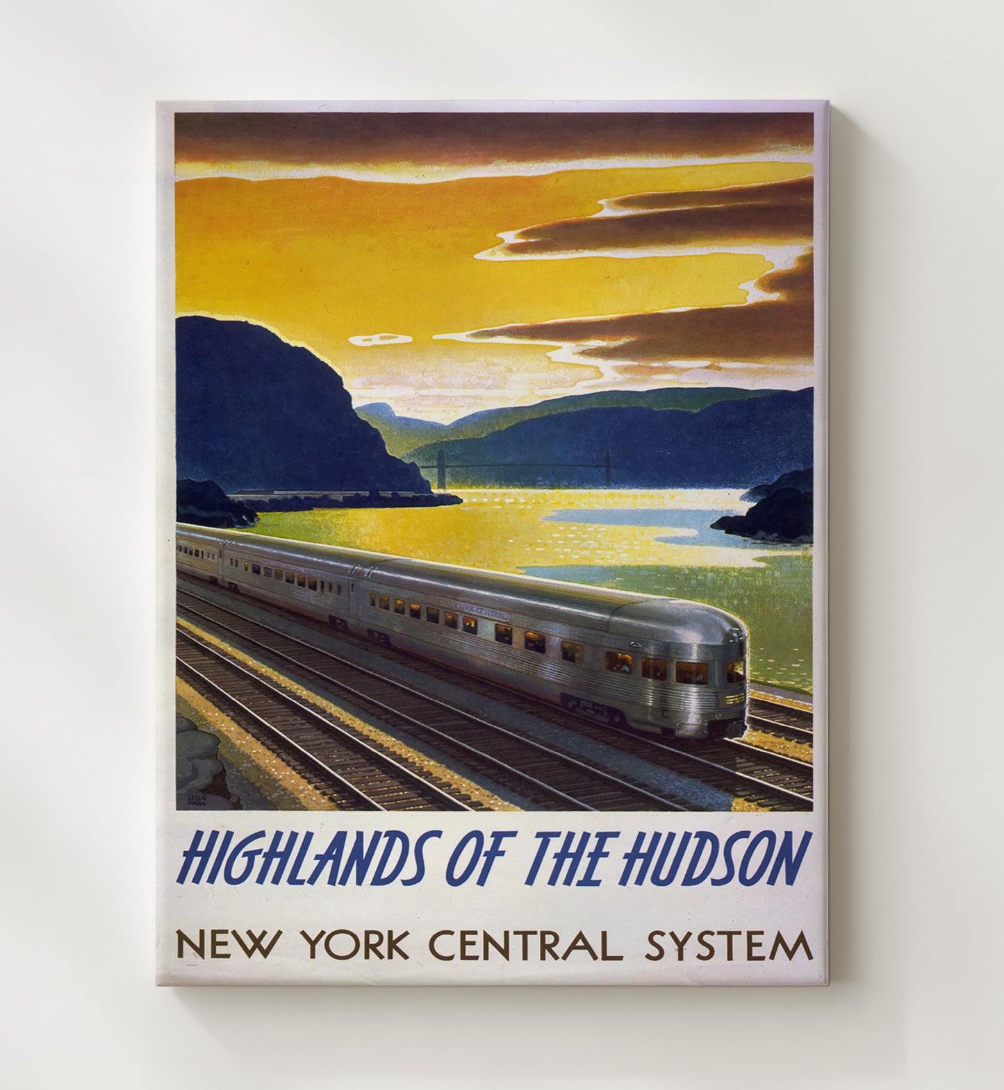Highlands of the Hudson New York Central System - Hudson Valley Travel Art - Railroad Poster - 20x24 Canvas