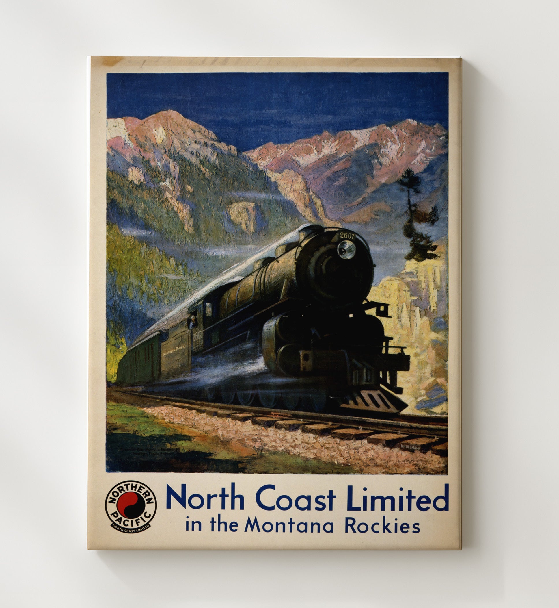 North Coast Limited - Northern Pacific - Montana Rockies - Montana Rockies Travel Art - Railroad Poster - 20x24 Canvas