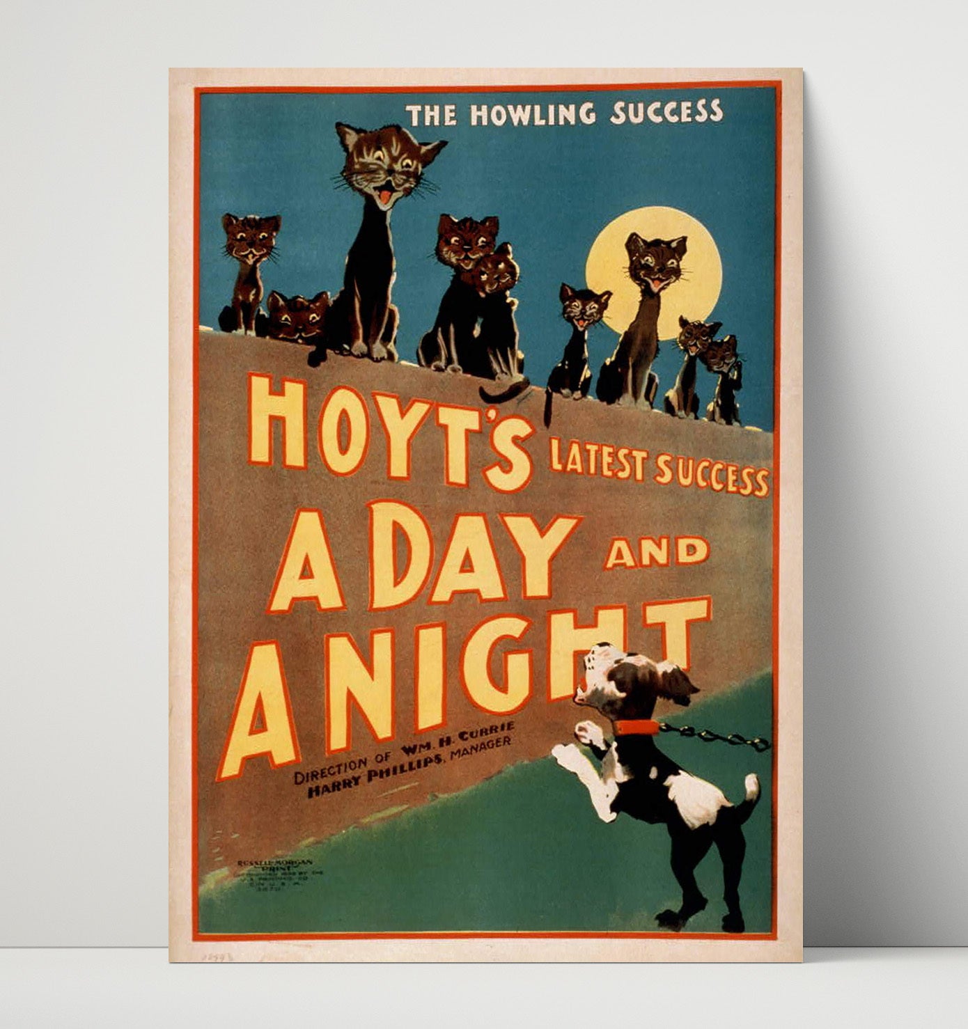 A Day and a Night - Cat and Dog Howl - Theater Poster - 16x20 Unframed Print