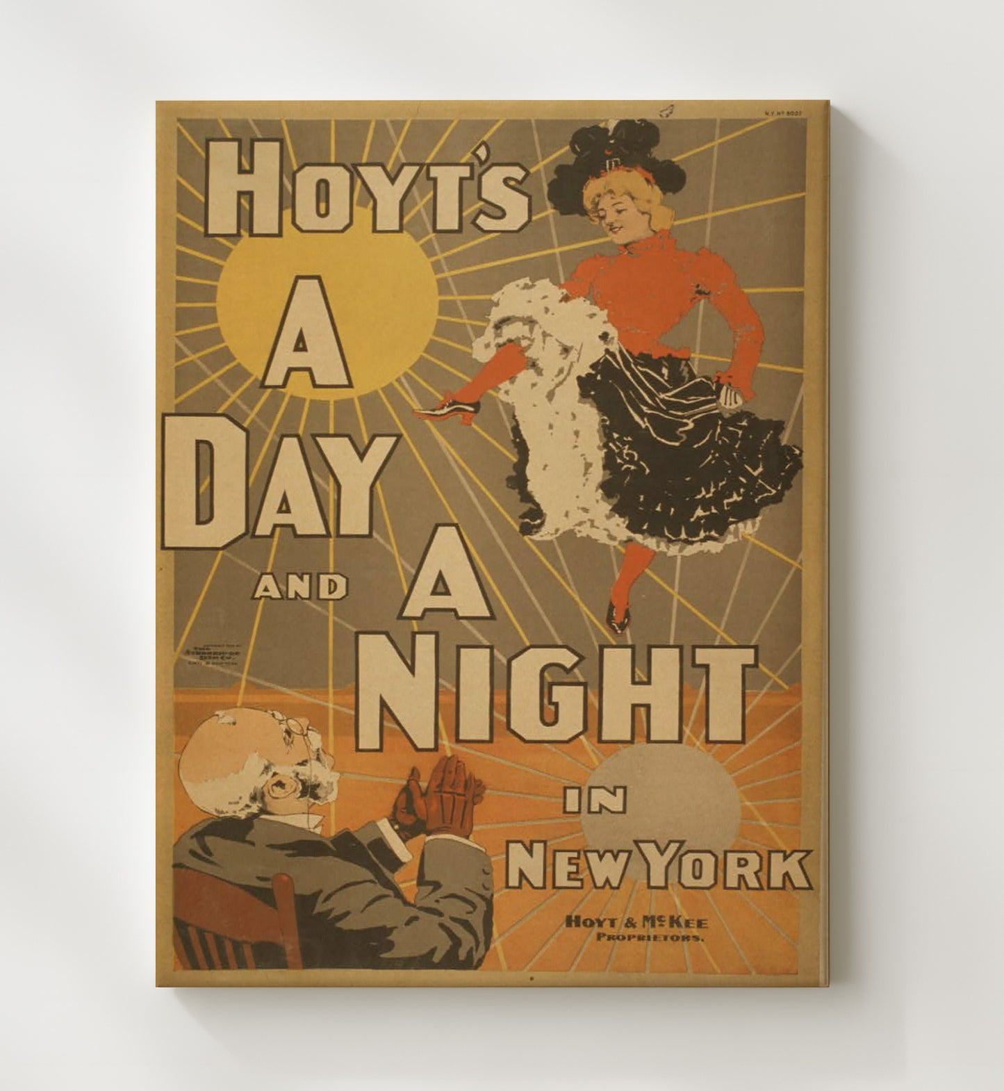 A Day and a Night in New York - Broadway Sunshine - Theater Poster - 20x24 Canvas