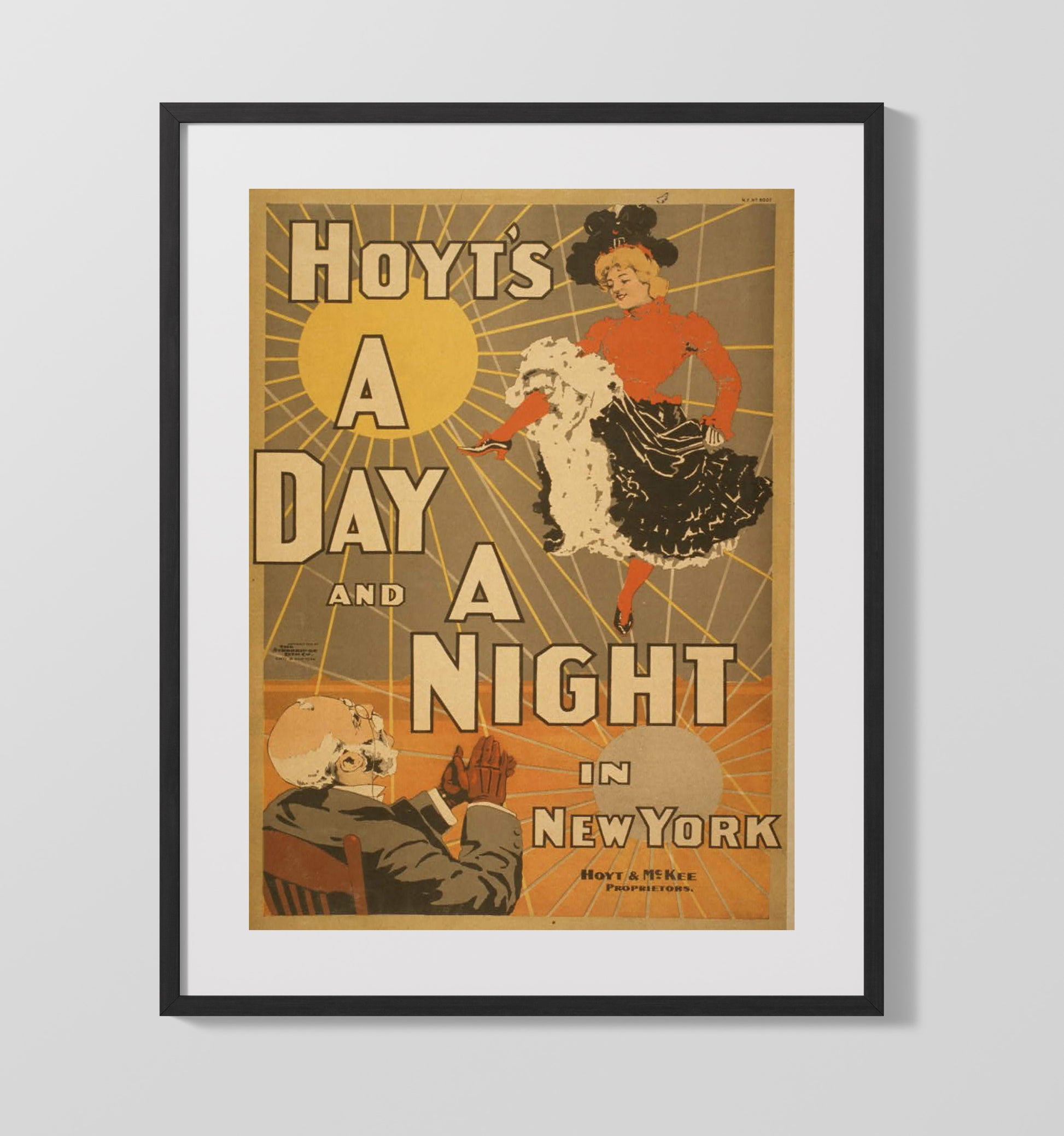 A Day and a Night in New York - Broadway Sunshine - Theater Poster - 16x20 Gallery Frame