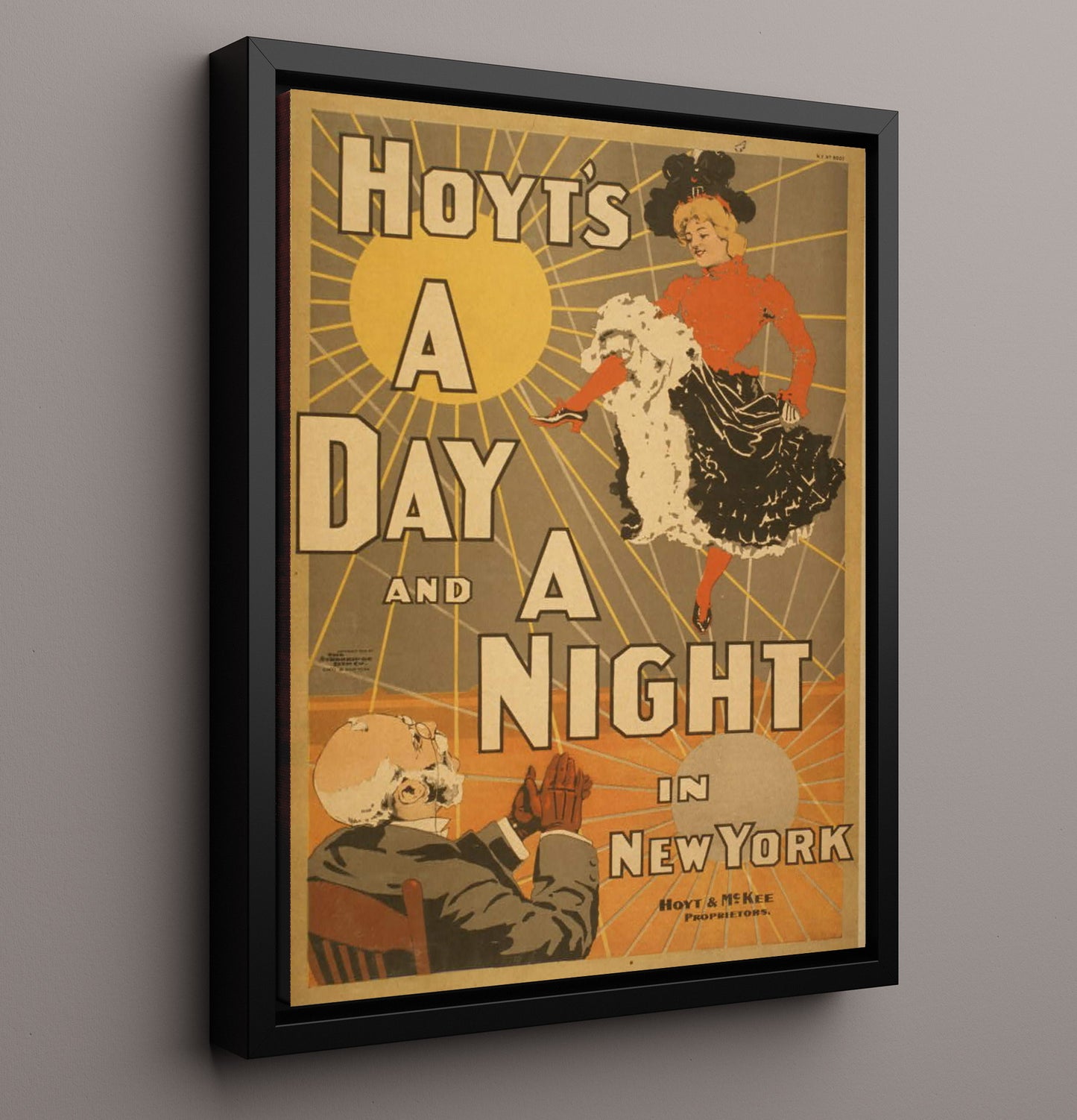 A Day and a Night in New York - Broadway Sunshine - Theater Poster - 16x20 Framed Canvas
