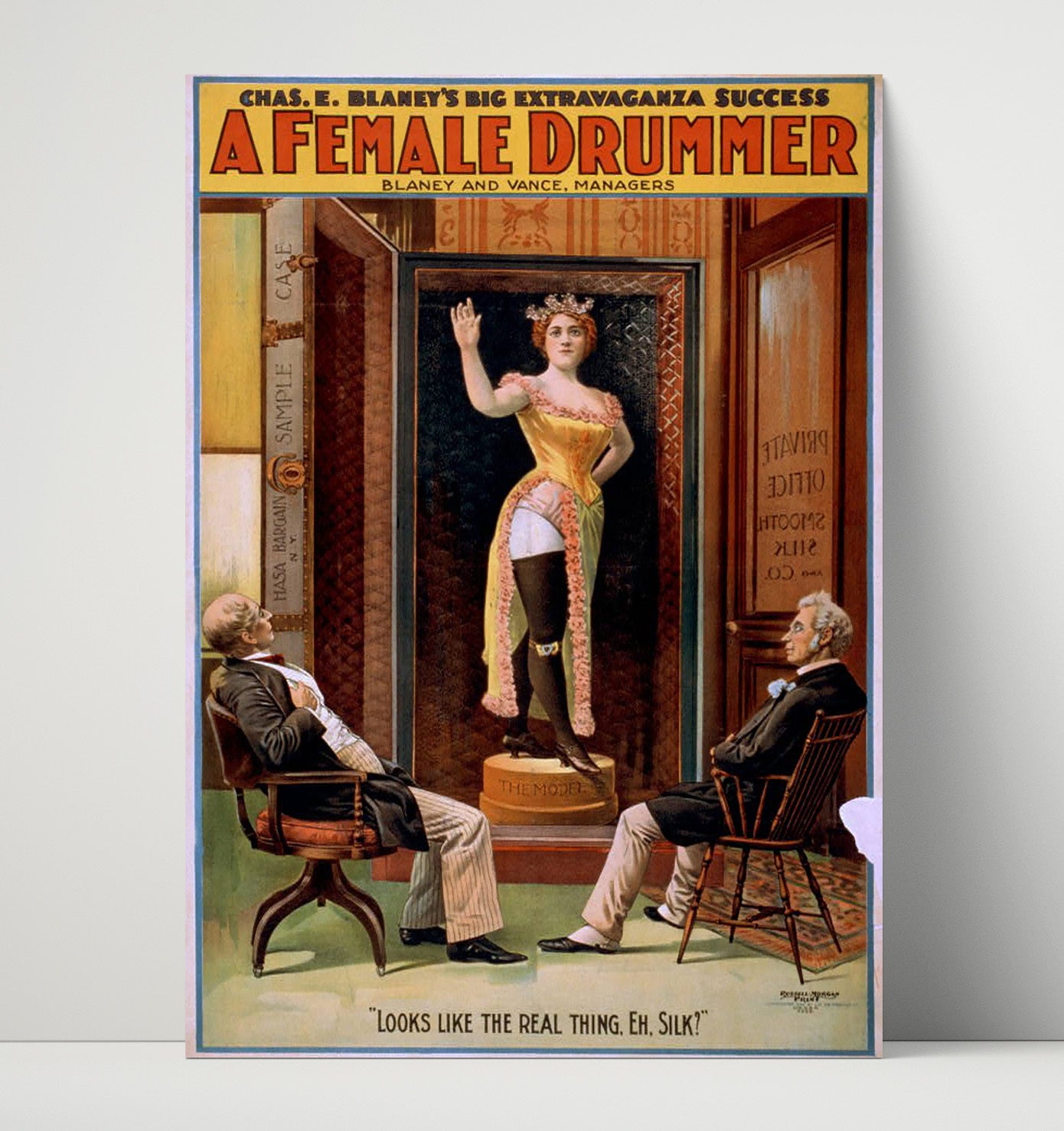 A Female Drummer - Mannequin Mischief - Theater Poster - 16x20 Unframed Print