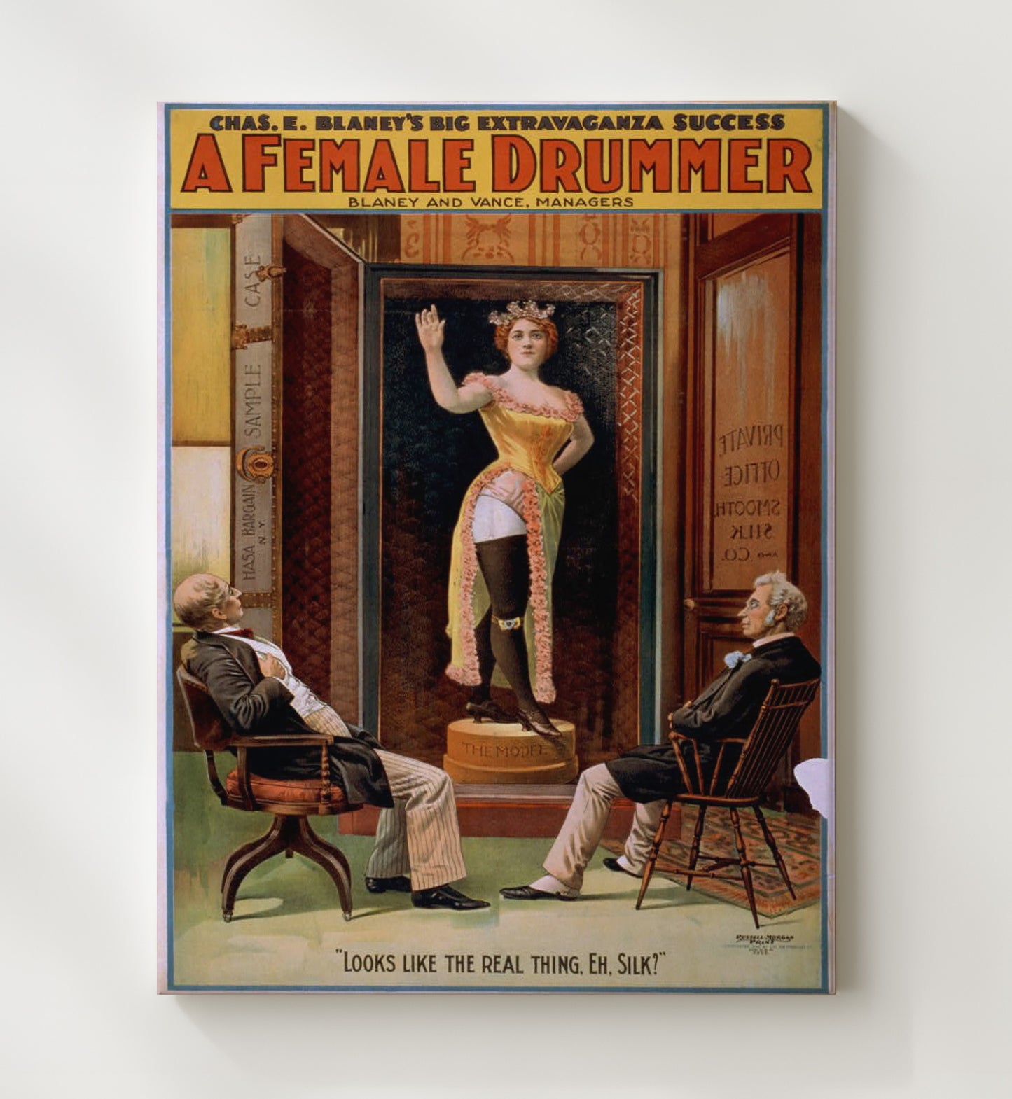 A Female Drummer - Mannequin Mischief - Theater Poster - 20x24 Canvas