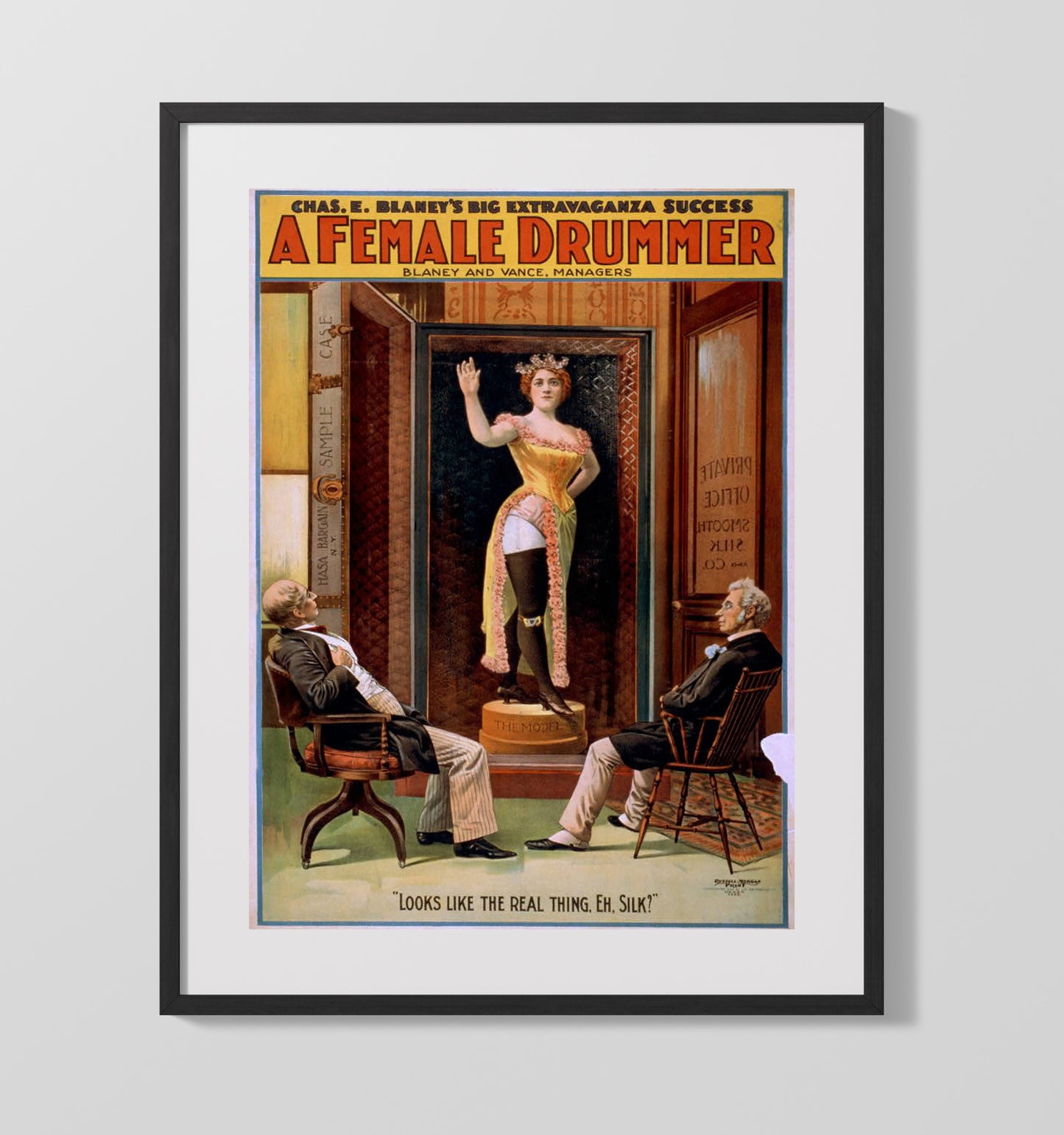 A Female Drummer - Mannequin Mischief - Theater Poster - 16x20 Gallery Frame