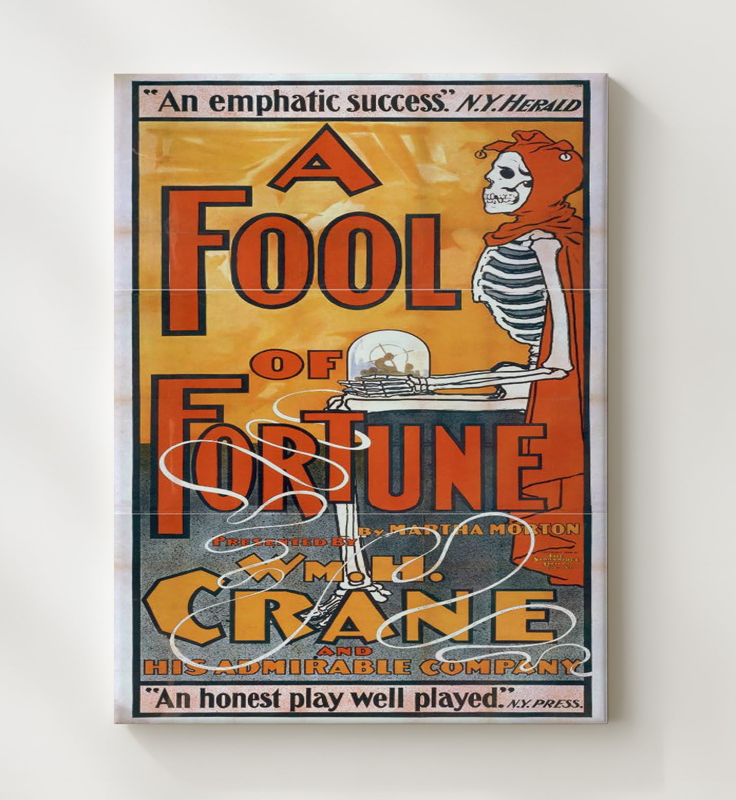 A Fool of Fortune - Skeletons Gamble - Theater Poster - 20x24 Canvas