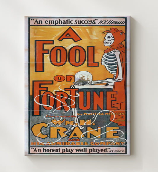 A Fool of Fortune - Skeletons Gamble theater poster 16x20 Canvas