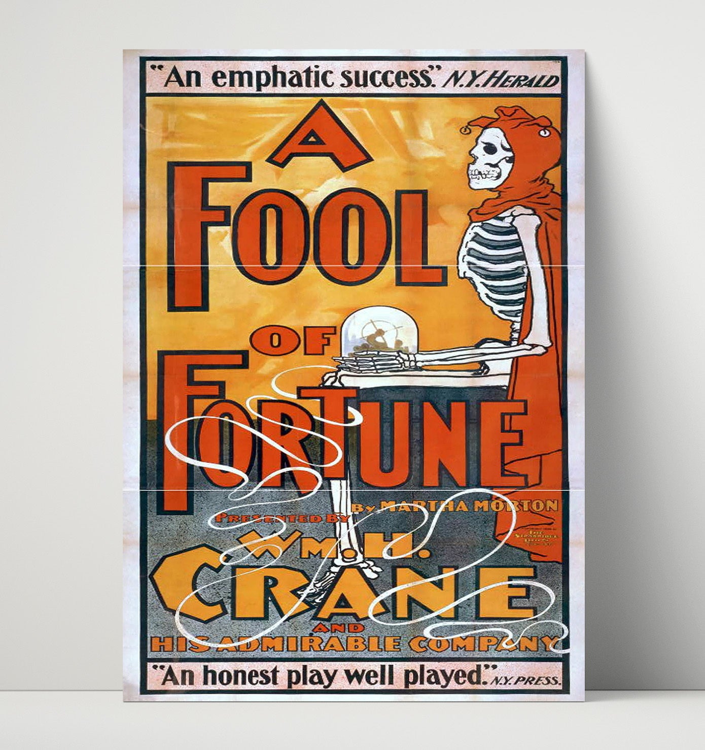 A Fool of Fortune - Skeletons Gamble - Theater Poster - 16x20 Unframed Print