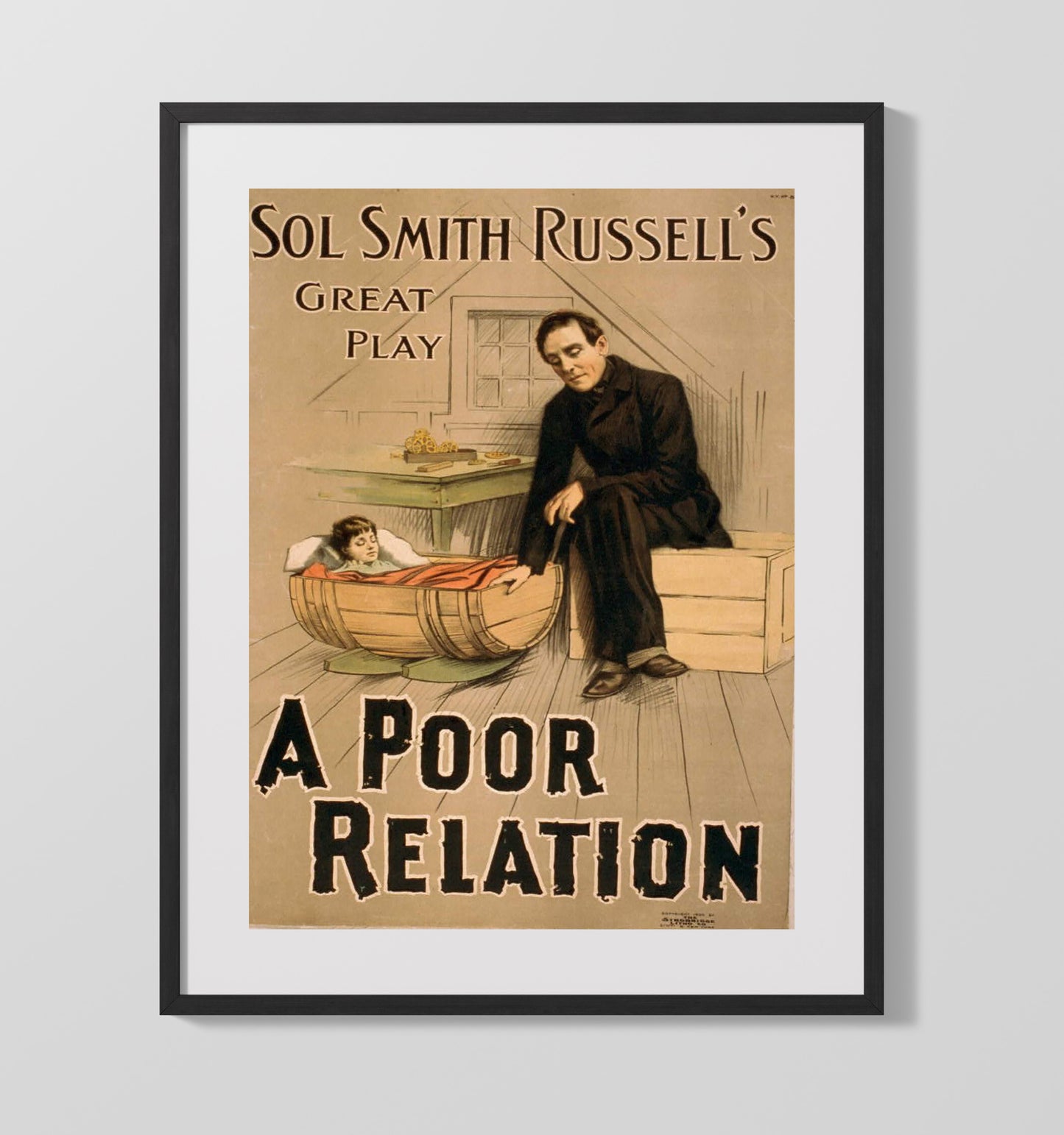 A Poor Relation - Barrel Bedtime - Theater Poster - 16x20 Gallery Frame
