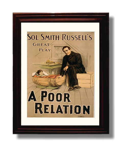 A Poor Relation - Barrel Bedtime - Theater Poster - 8x10 Beveled Frame
