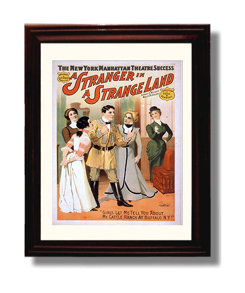 A Stranger in a Strange Land - Ranch Romance - Theater Poster - 8x10 Beveled Frame