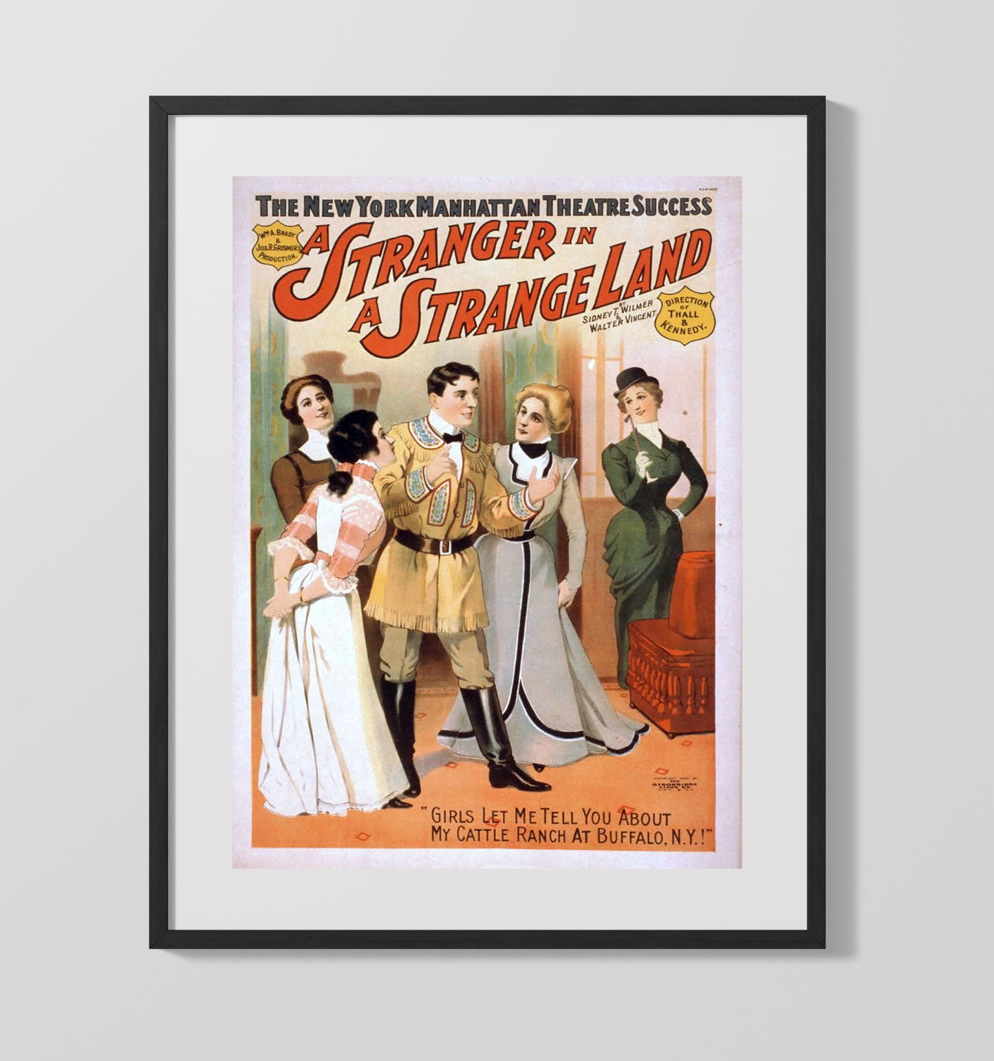 A Stranger in a Strange Land - Ranch Romance - Theater Poster - 16x20 Gallery Frame