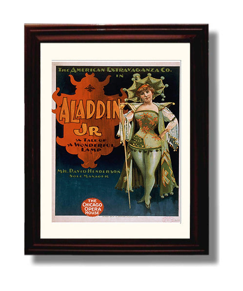 Aladdin Jr - Lamp of Laughs - Theater Poster - 8x10 Beveled Frame