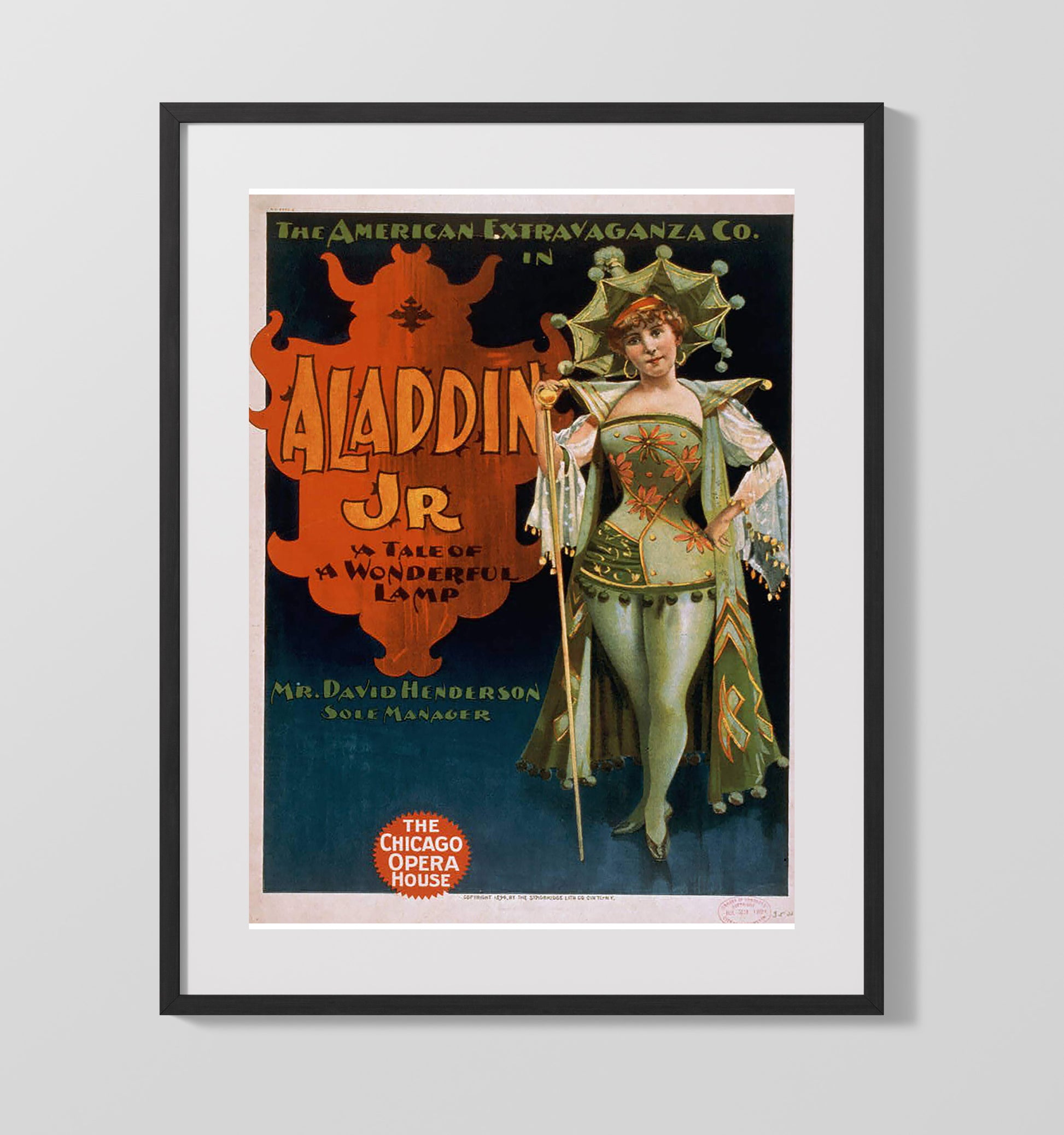 Aladdin Jr - Lamp of Laughs - Theater Poster - 16x20 Gallery Frame