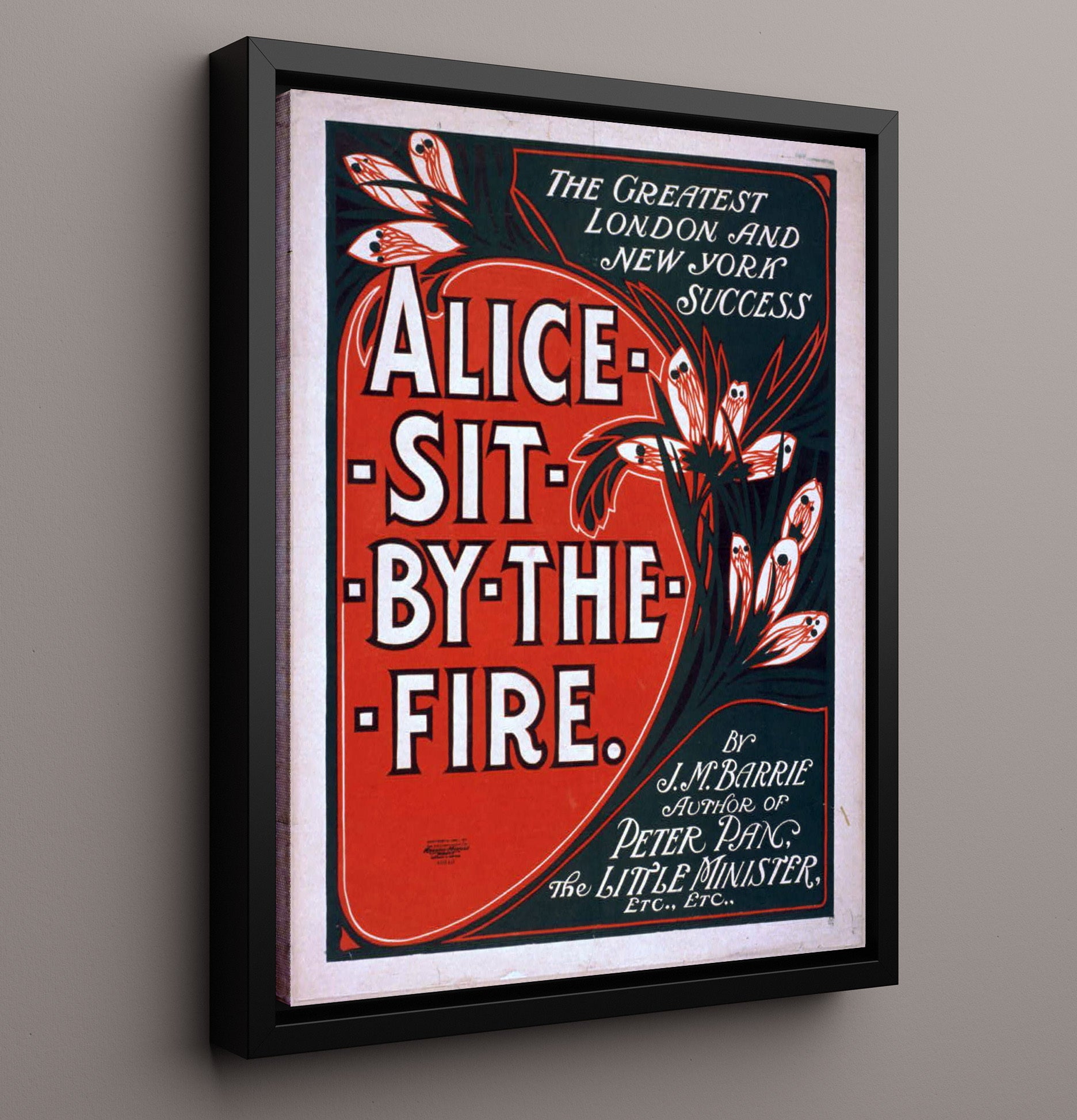 Alice Sit by the Fire - Cozy London Hit - Theater Poster - 16x20 Framed Canvas