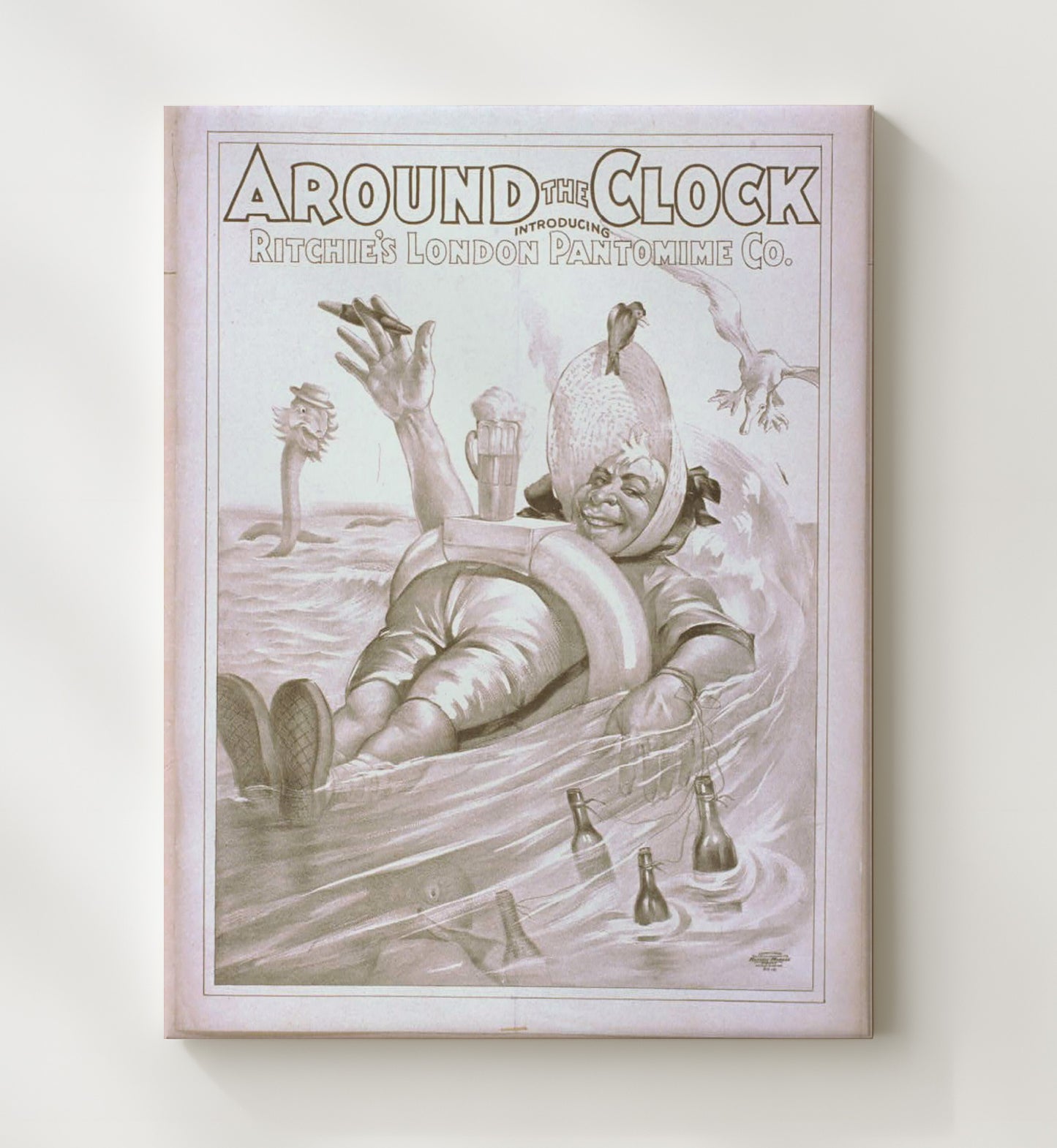 Around the Clock - Float of Follies - Theater Poster - 20x24 Canvas
