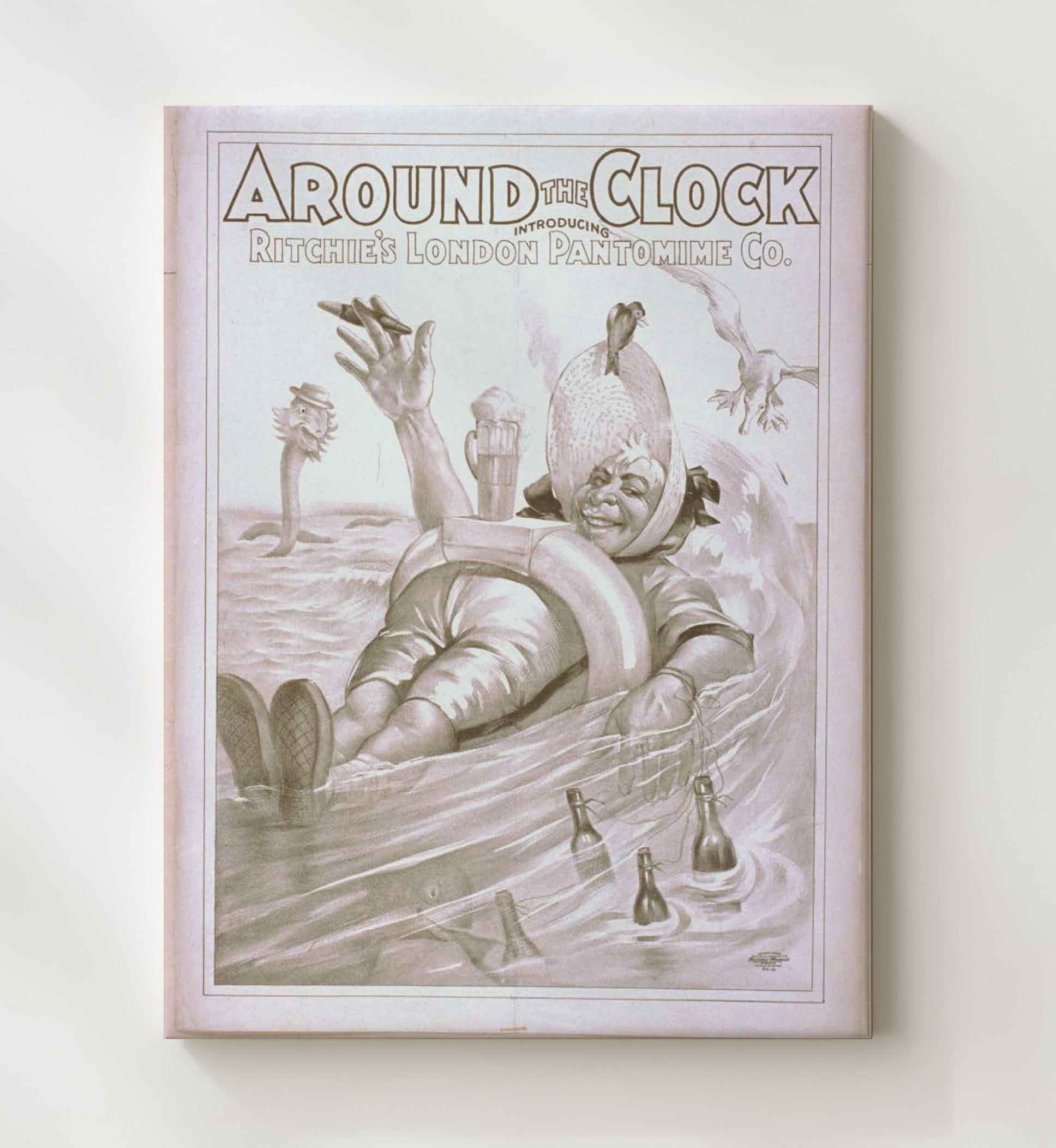 Around the Clock - Float of Follies - Theater Poster - 20x24 Canvas