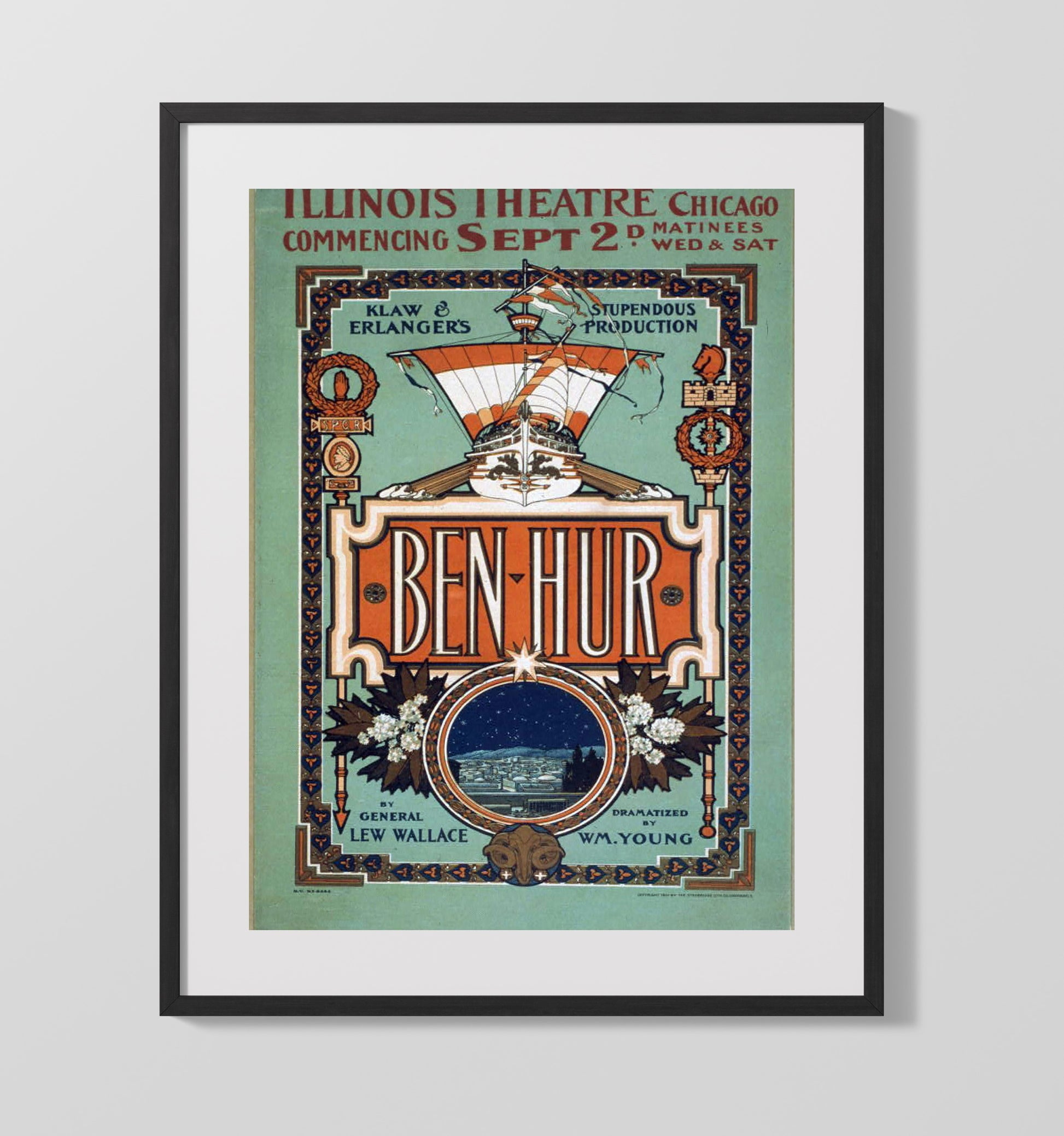 Ben Hur - Epic on Stage - Theater Poster - 16x20 Gallery Frame