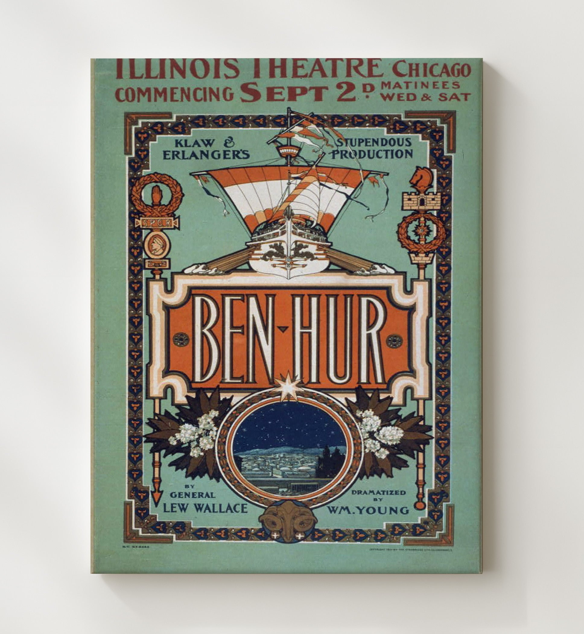 Ben Hur - Epic on Stage - Theater Poster - 20x24 Canvas