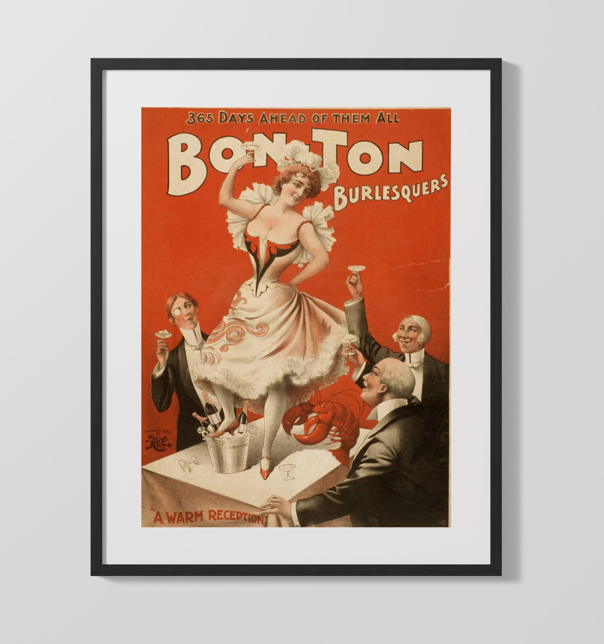 Bonton Burlesquers - Lobster Cabaret - Theater Poster - 16x20 Gallery Frame