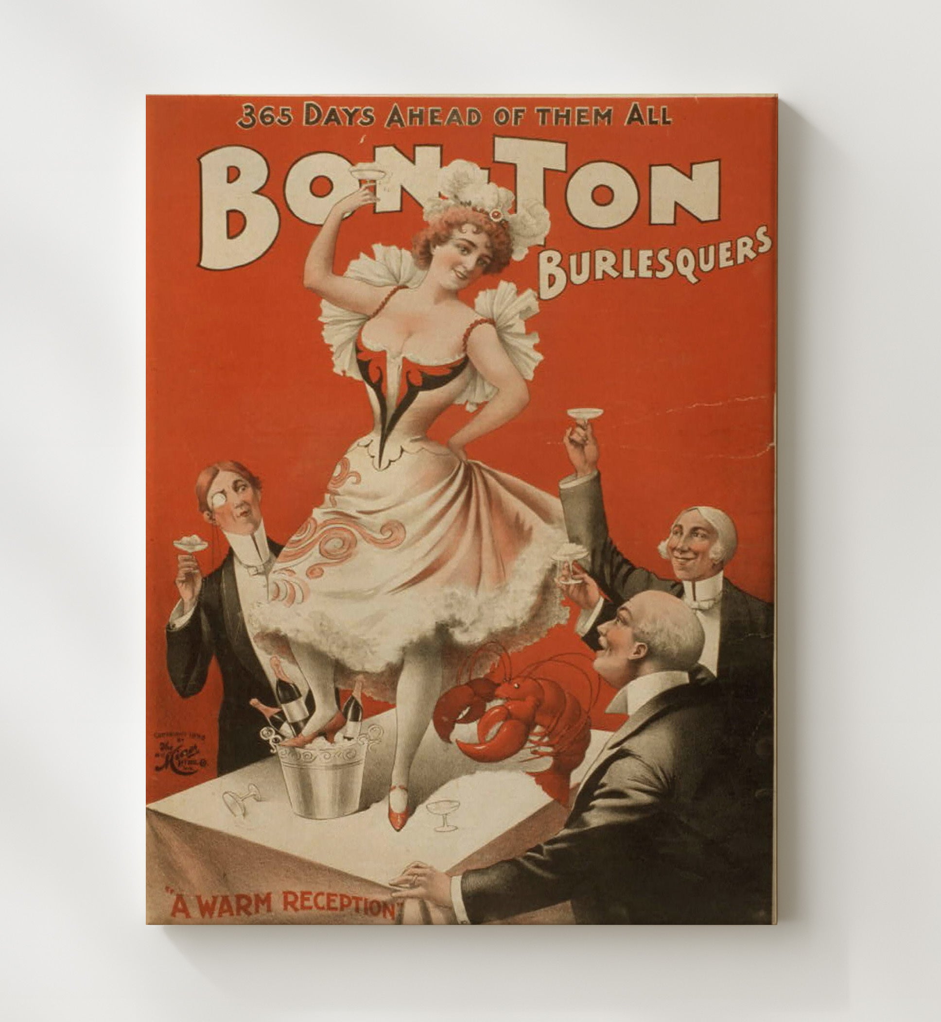 Bonton Burlesquers - Lobster Cabaret - Theater Poster - 20x24 Canvas