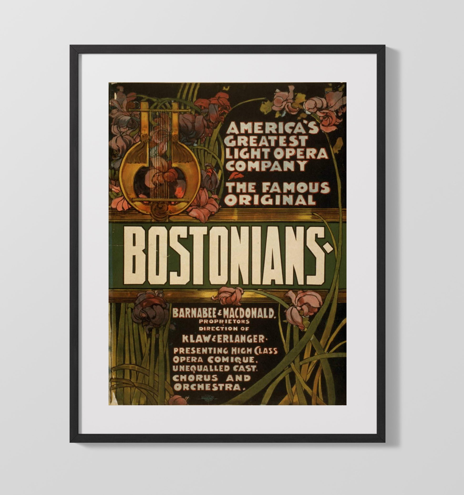 Bostonians - Opera in Bloom - Theater Poster - 16x20 Gallery Frame