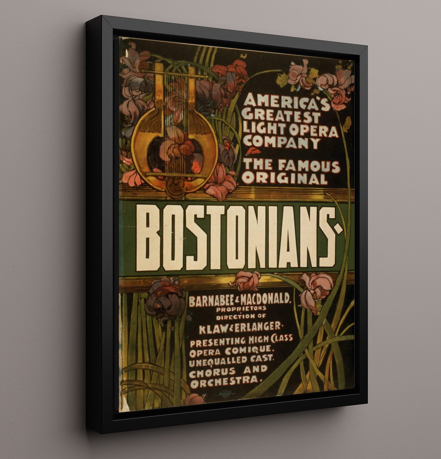 Bostonians - Opera in Bloom - Theater Poster - 16x20 Framed Canvas