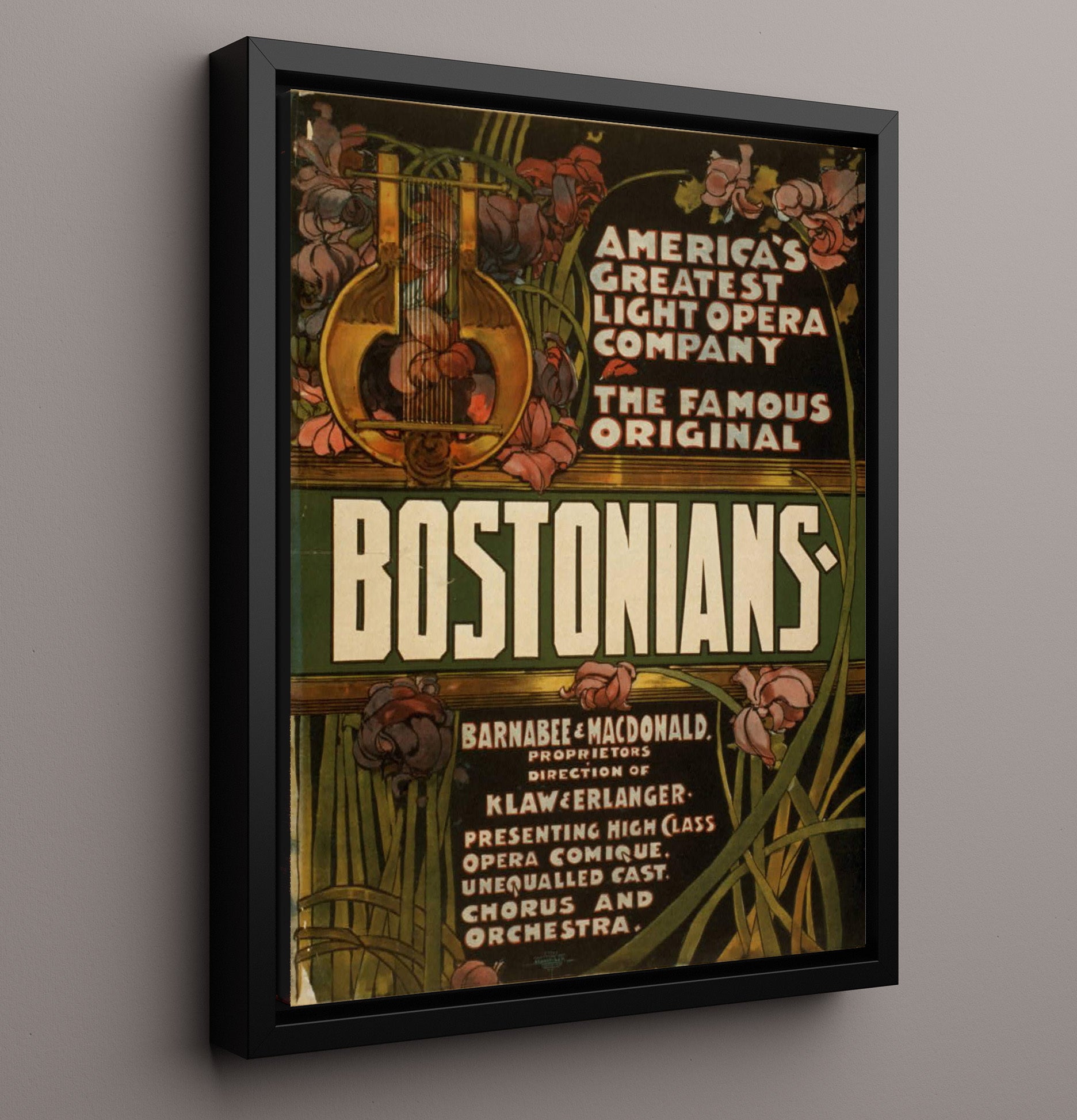 Bostonians - Opera in Bloom - Theater Poster - 16x20 Framed Canvas