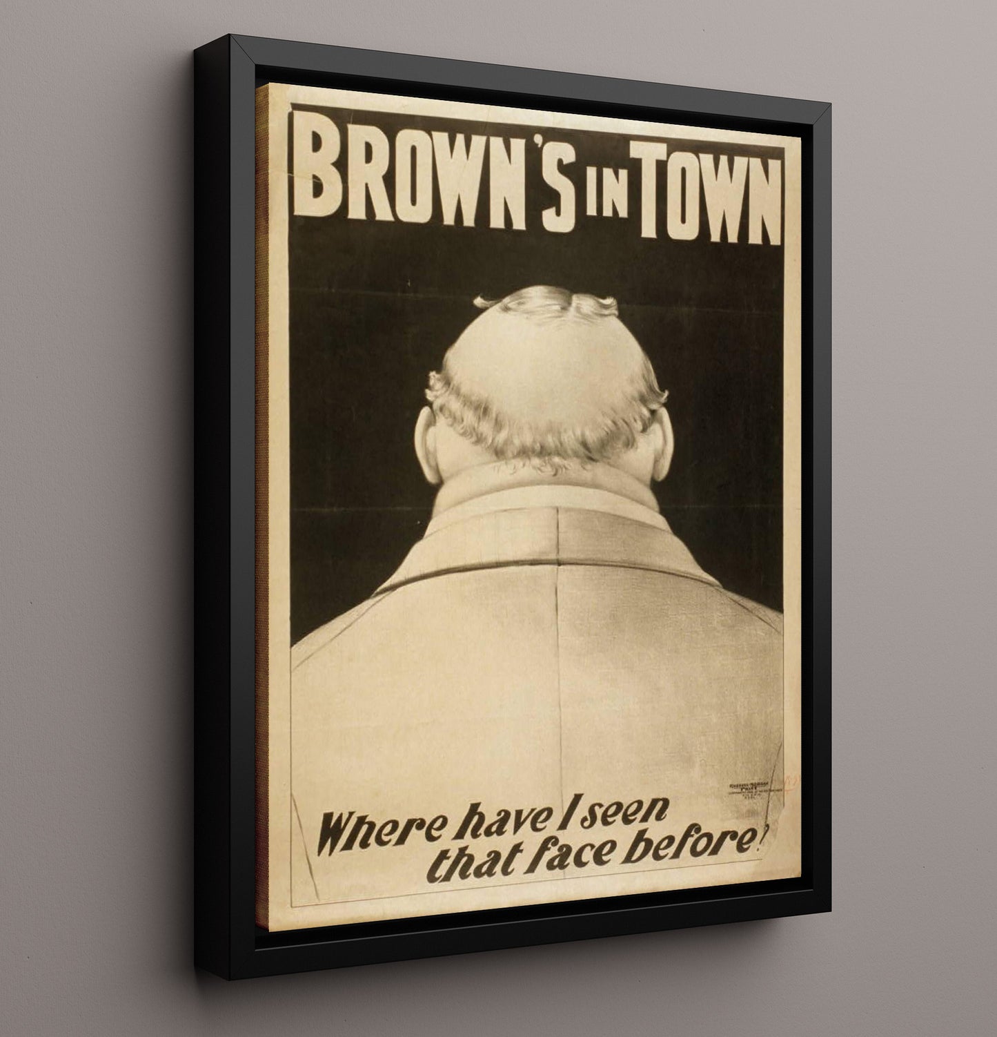 Browns in Town - Back of the Joke - Theater Poster - 16x20 Framed Canvas