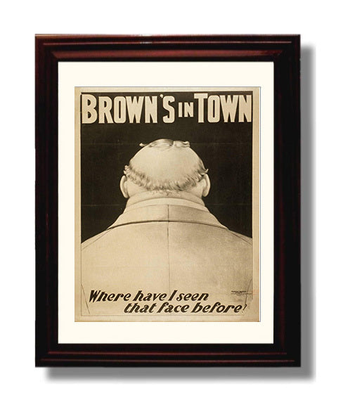 Browns in Town - Back of the Joke - Theater Poster - 8x10 Beveled Frame