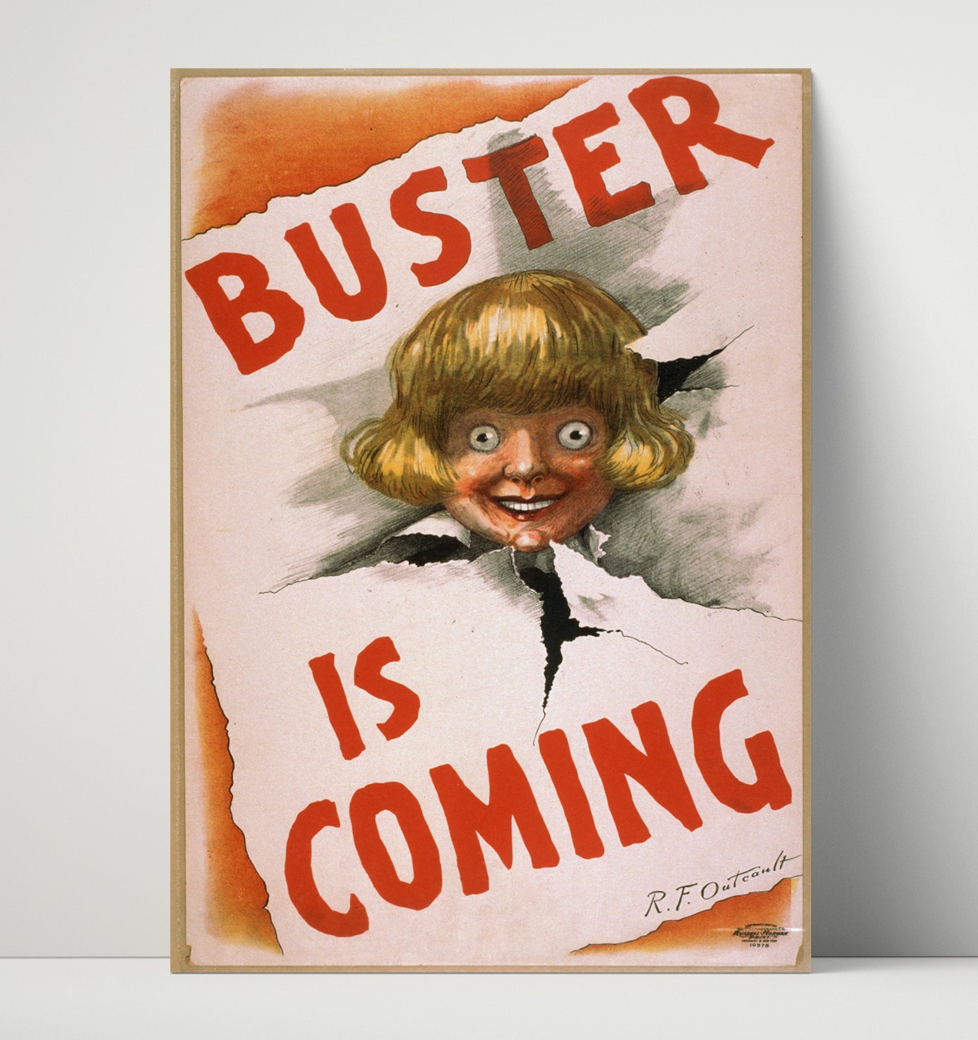 Buster Is Coming - R.F. Outcault Comedy - Theater Poster - 16x20 Unframed Print