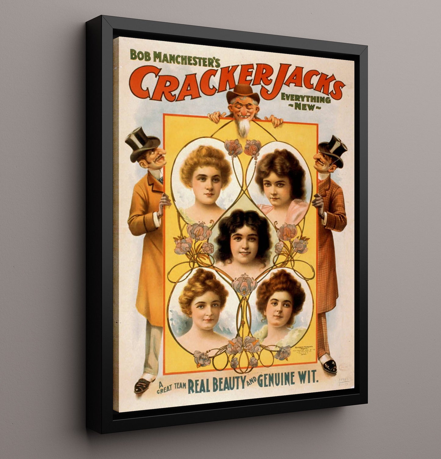 CrackerJacks - Wit and Beauty - Theater Poster - 16x20 Framed Canvas