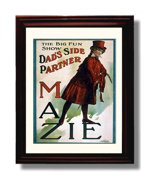Dads Side Partner - Mazies Big Fun - Theater Poster - 8x10 Beveled Frame