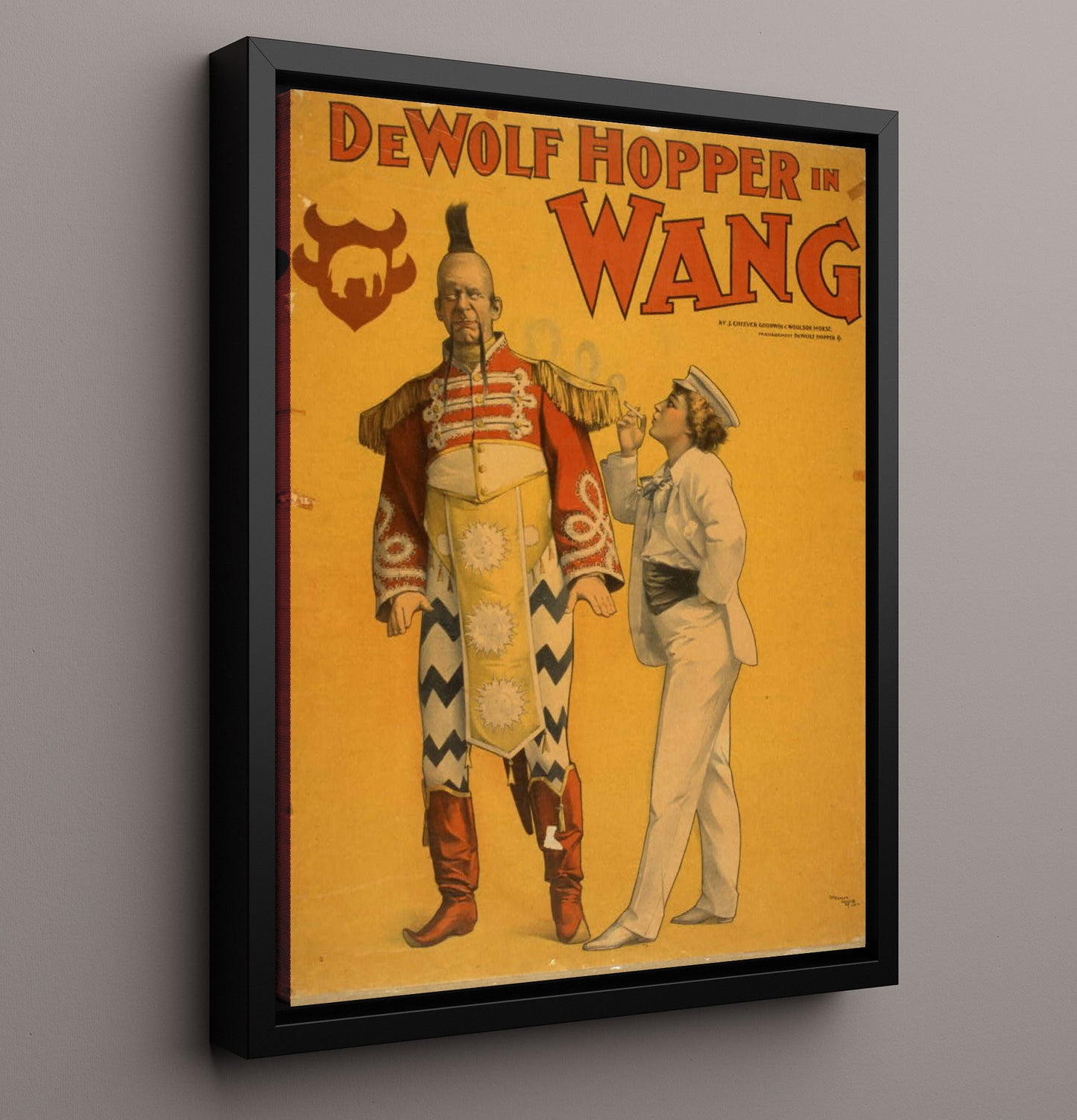 DeWolf Hopper in Wang - Tall Order Comedy - Theater Poster - 16x20 Framed Canvas