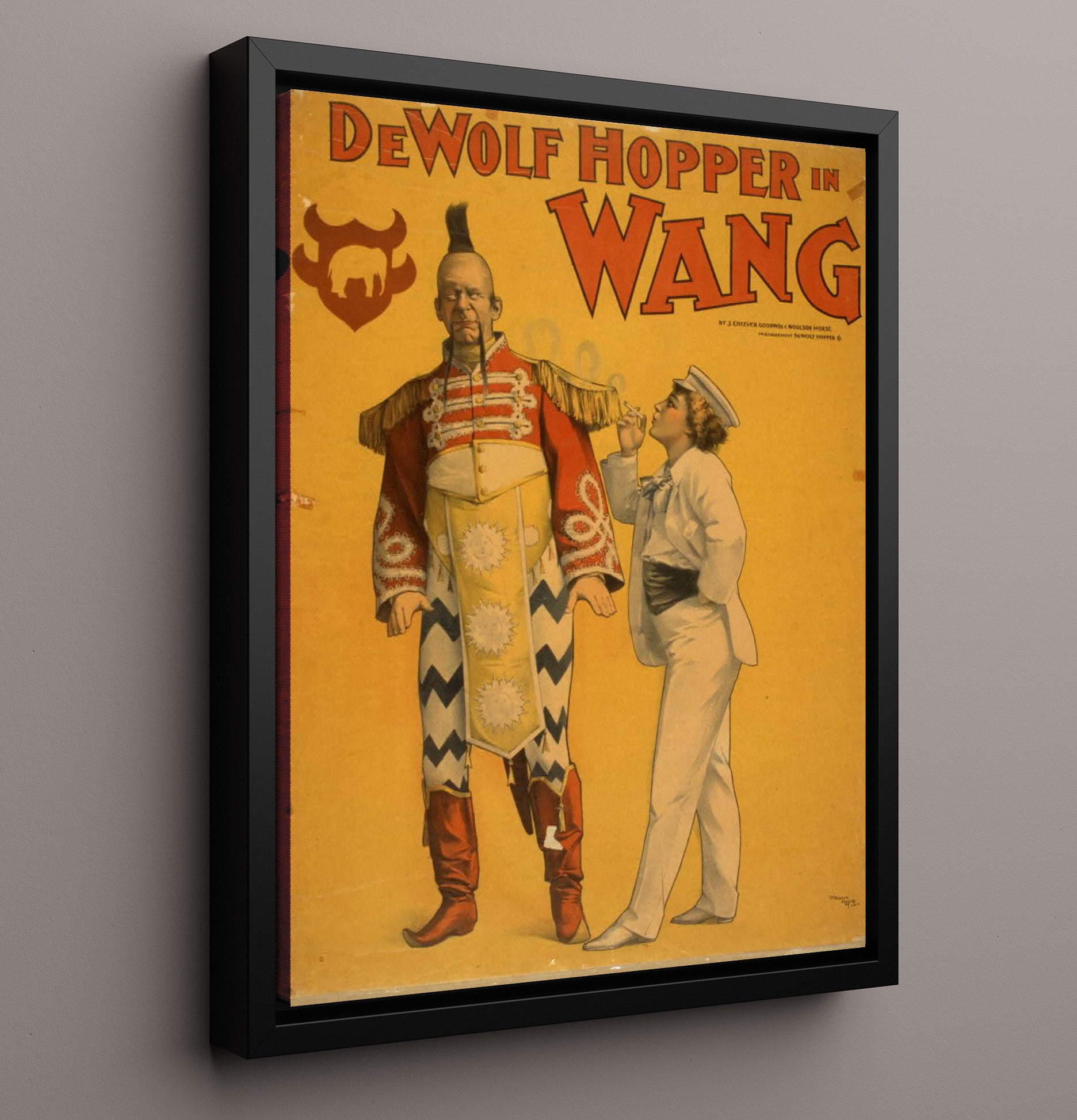 DeWolf Hopper in Wang - Tall Order Comedy - Theater Poster - 16x20 Framed Canvas