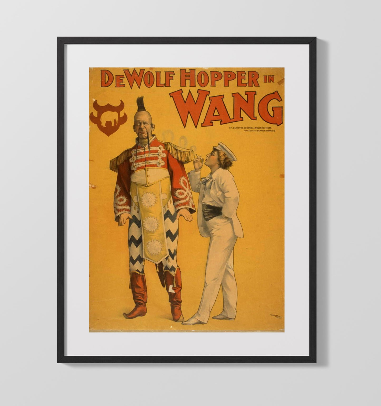 DeWolf Hopper in Wang - Tall Order Comedy - Theater Poster - 16x20 Gallery Frame