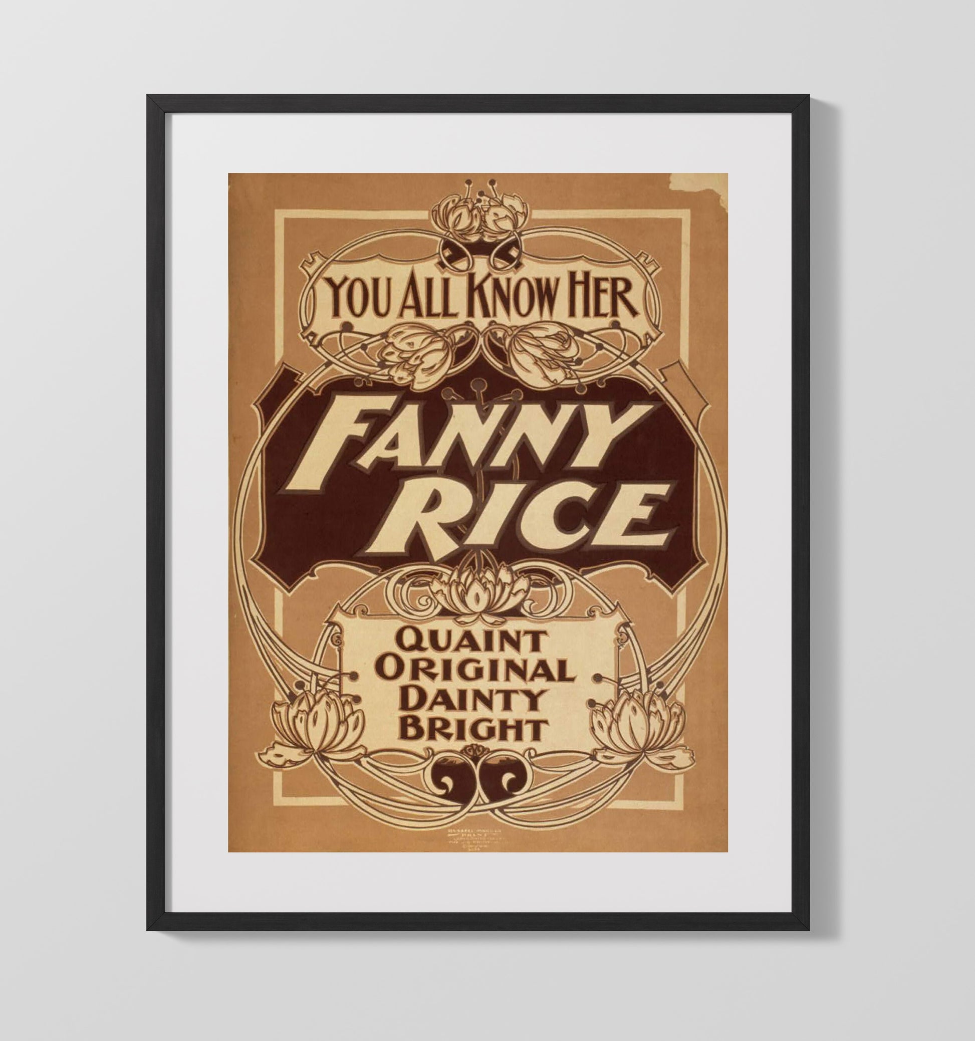 Fanny Rice - Bright Star - Theater Poster - 16x20 Gallery Frame