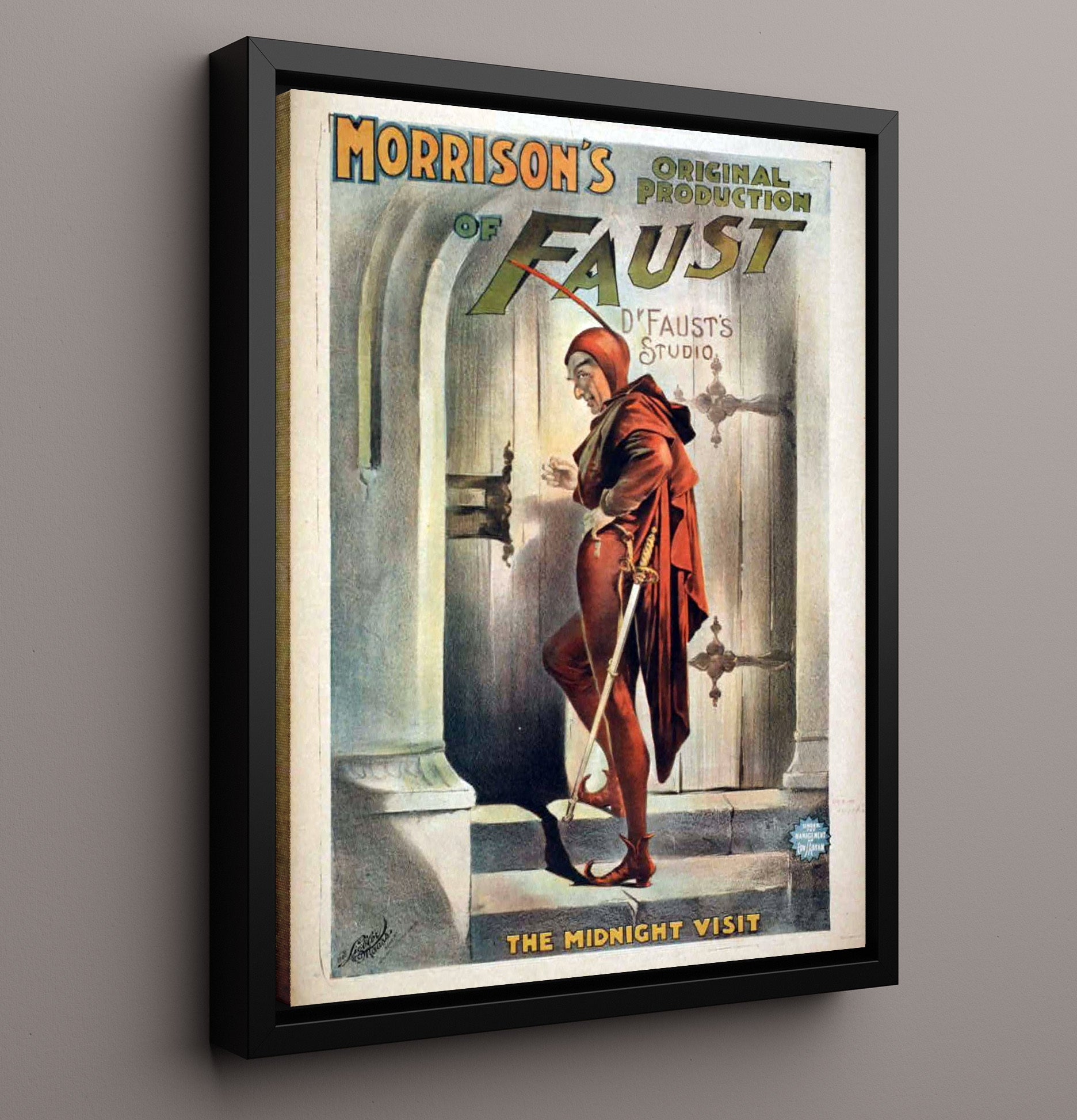 Faust - Midnight Mischief - Theater Poster - 16x20 Framed Canvas