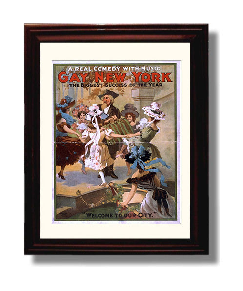 Gay New York - City Welcome Parade - Theater Poster - 8x10 Beveled Frame