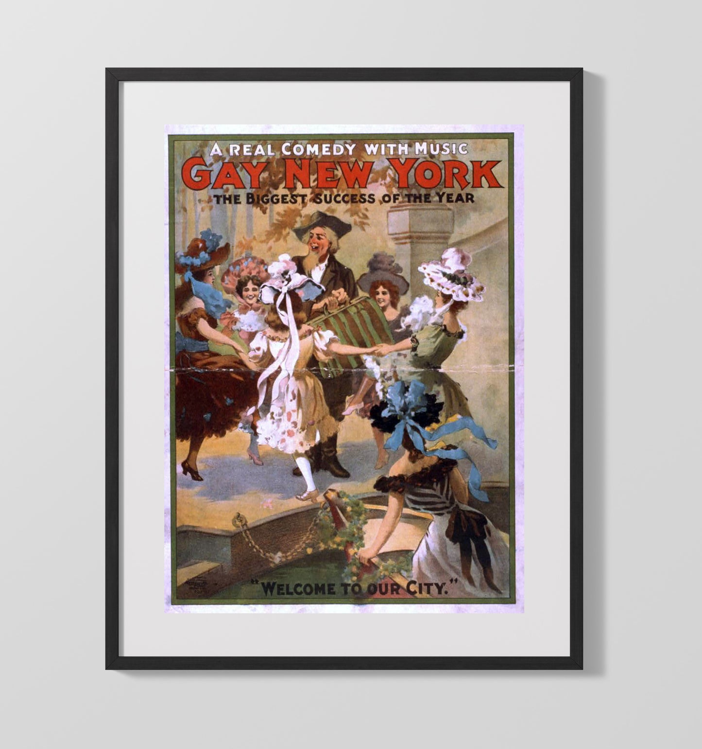 Gay New York - City Welcome Parade - Theater Poster - 16x20 Gallery Frame