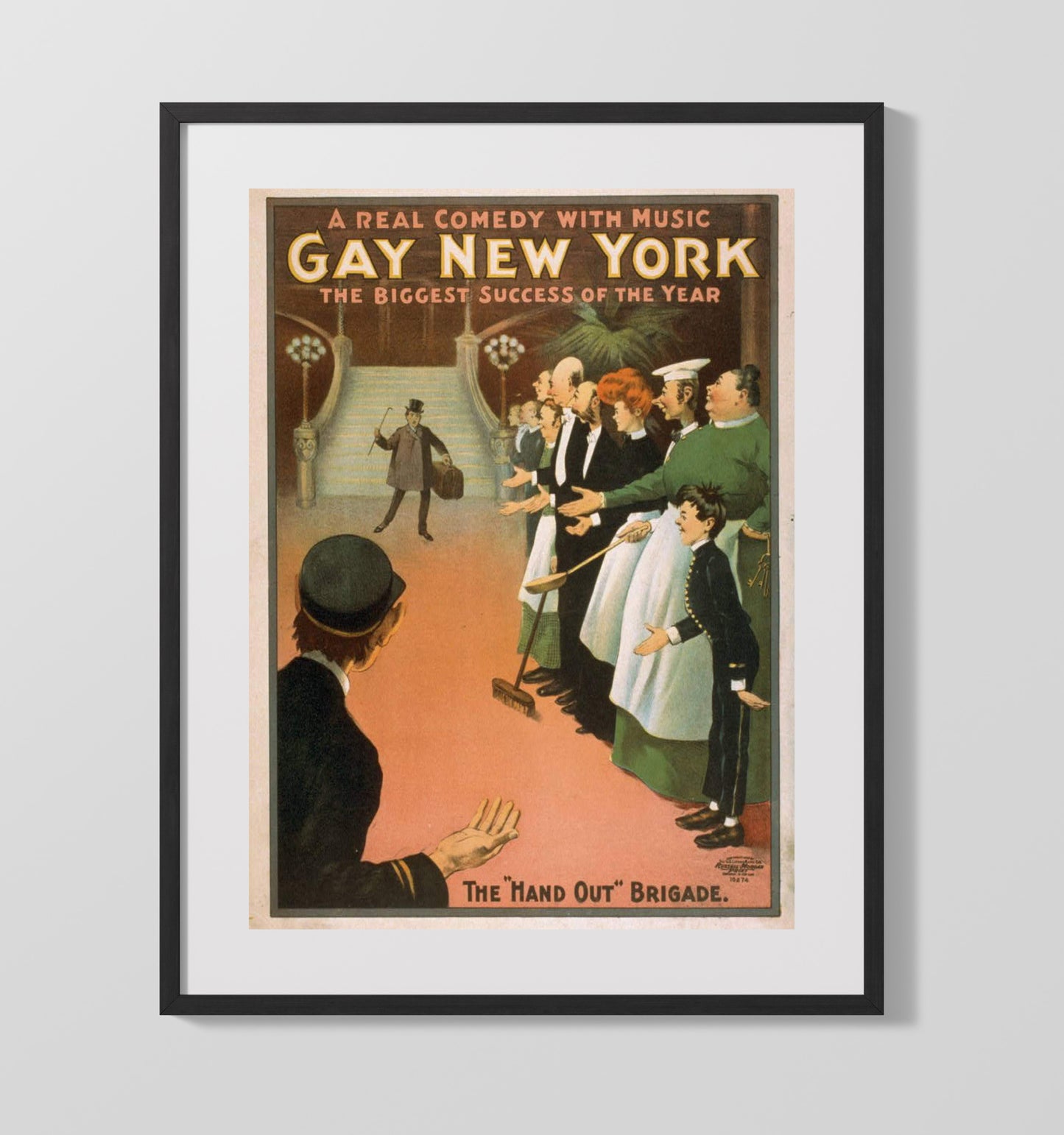 Gay New York - Hand Out Brigade - Theater Poster - 16x20 Gallery Frame