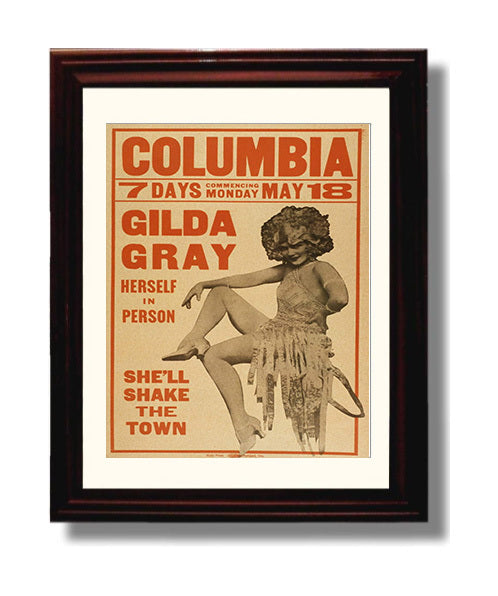 Gilda Gray - Shake the Town - Theater Poster - 8x10 Beveled Frame