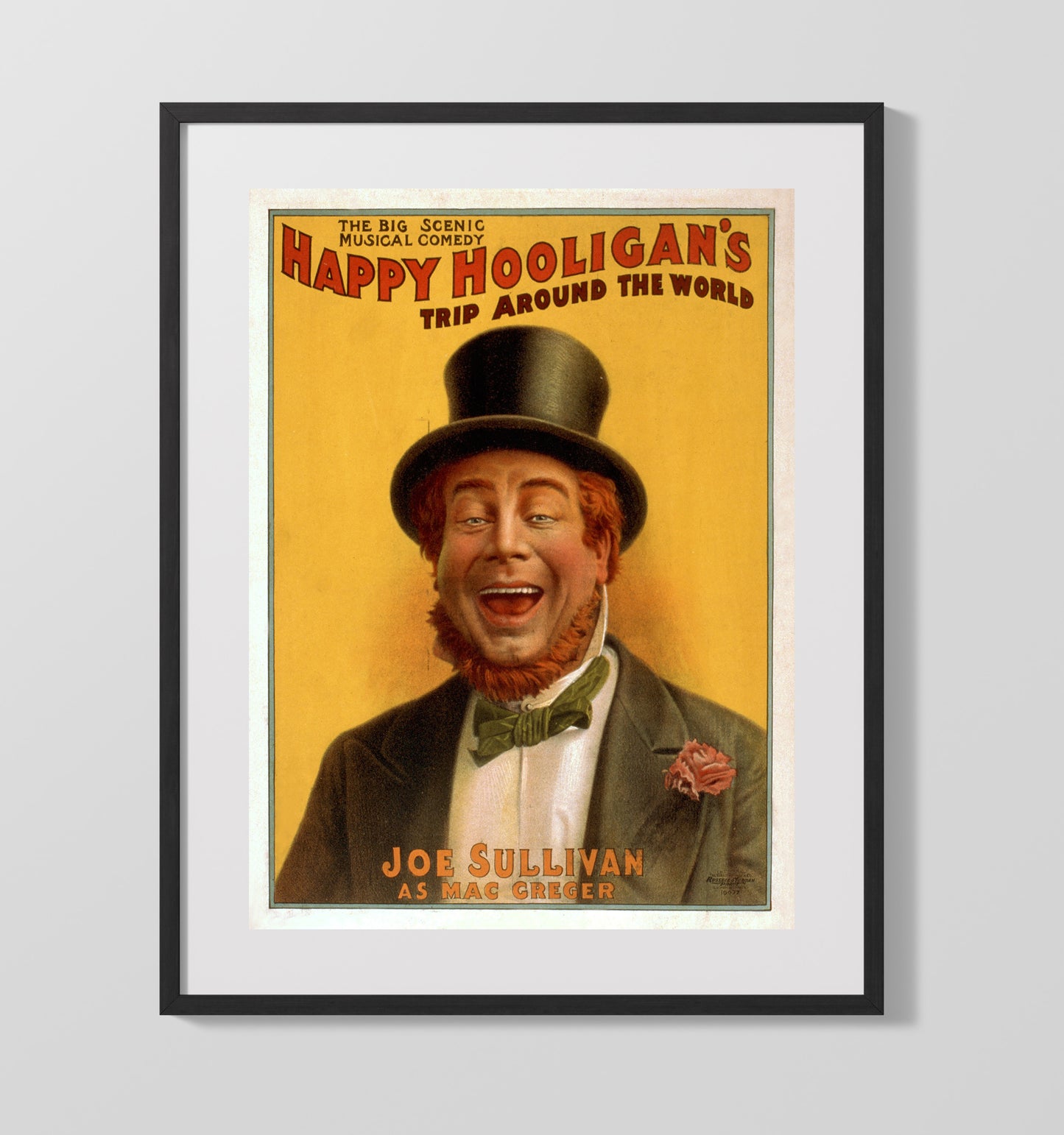 Happy Hooligans Trip Around the World - Joe Sullivan as Mac Greger - Theater Poster - 16x20 Gallery Frame