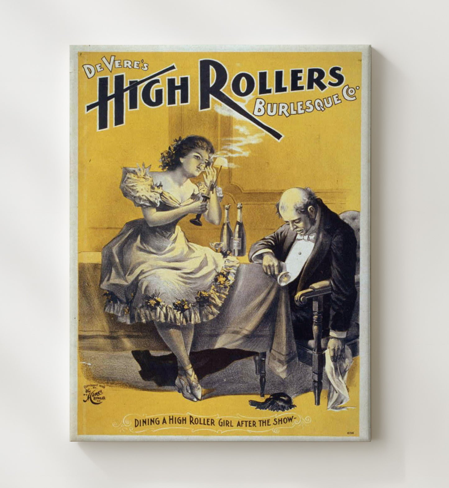 High Rollers Burlesque - Champagne Trouble - Theater Poster - 20x24 Canvas