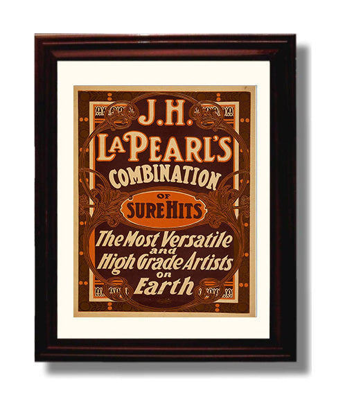 J.H. LaPearls Sure Hits - Variety Supreme - Theater Poster - 8x10 Beveled Frame
