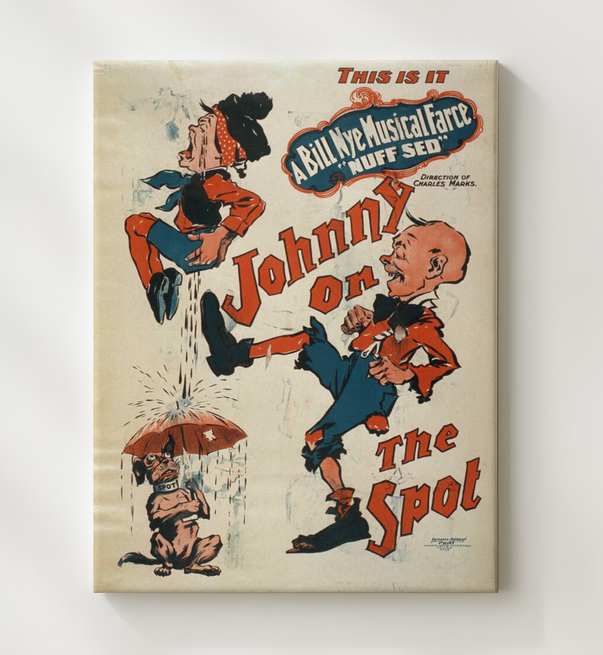 Johnny on the Spot - Umbrella Pup - Theater Poster - 20x24 Canvas