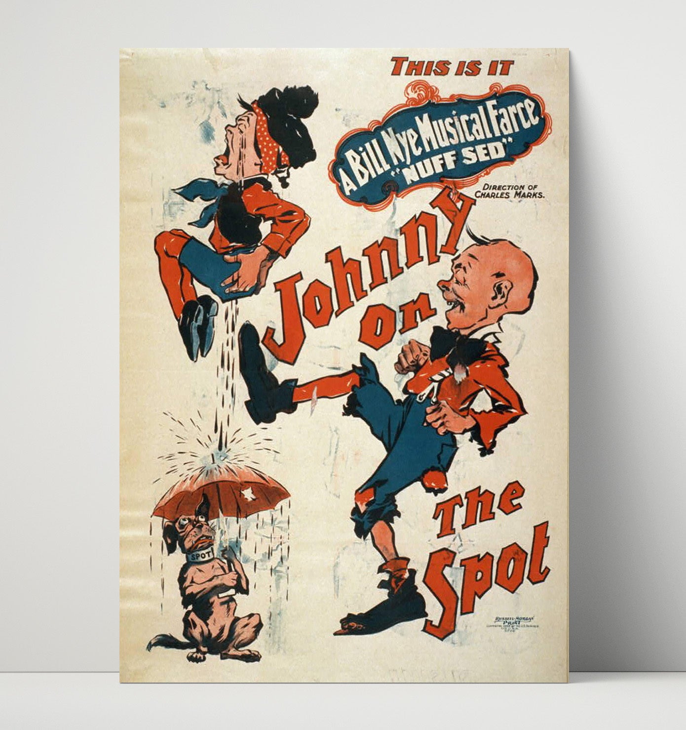 Johnny on the Spot - Umbrella Pup - Theater Poster - 16x20 Unframed Print