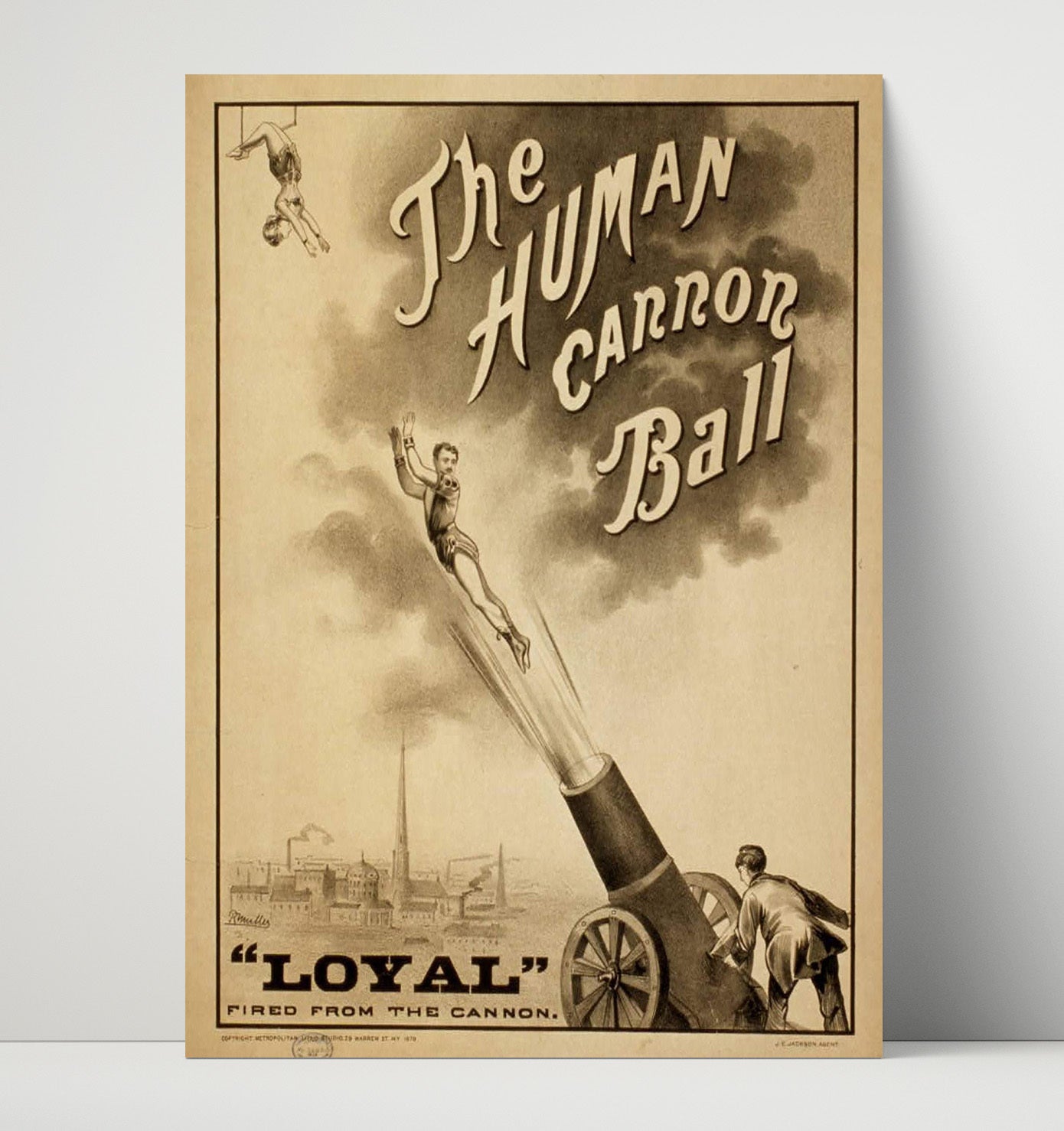Loyal the Human Cannonball - Sky Rocket Show - Theater Poster - 16x20 Unframed Print