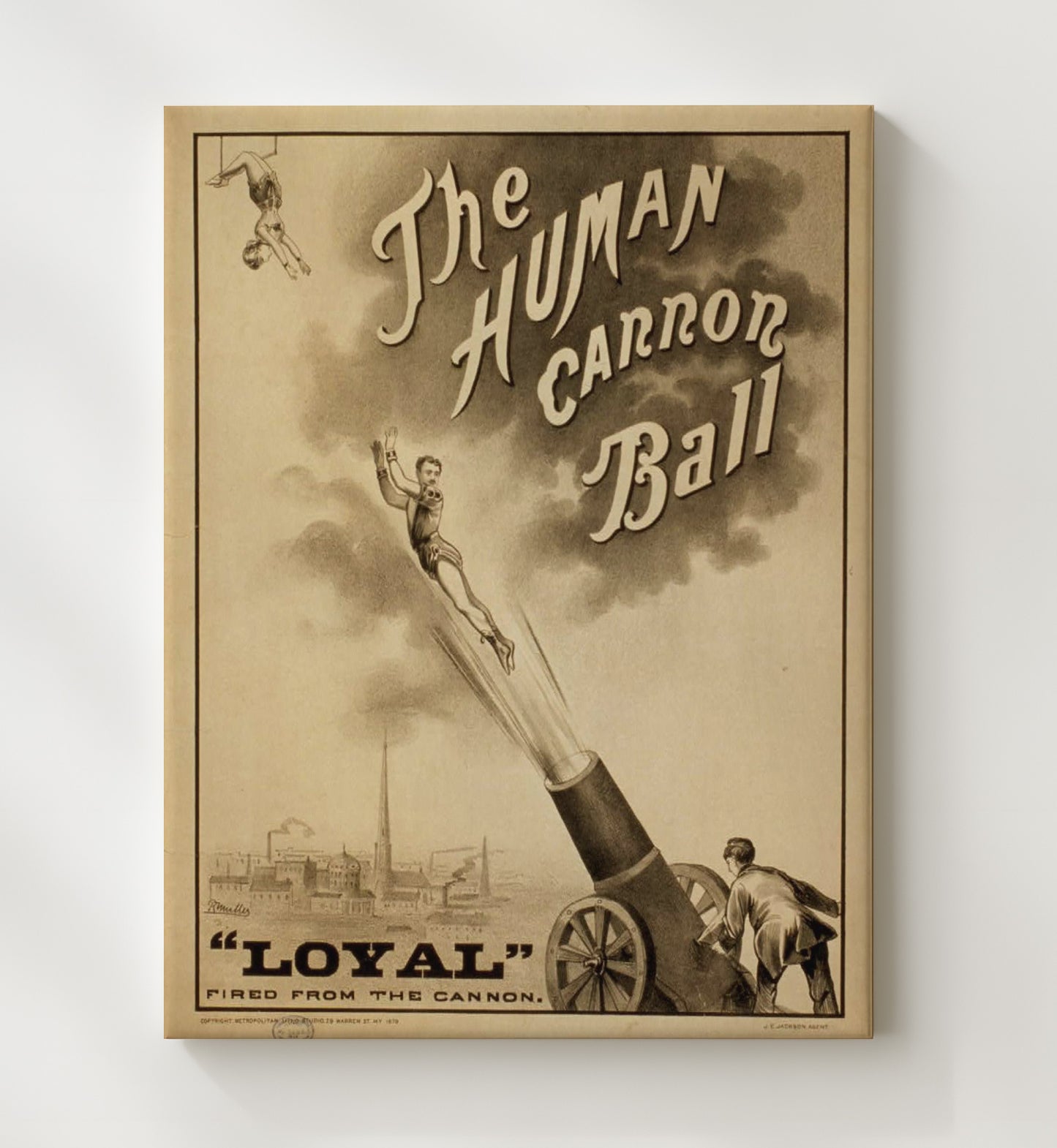 Loyal the Human Cannonball - Sky Rocket Show - Theater Poster - 20x24 Canvas