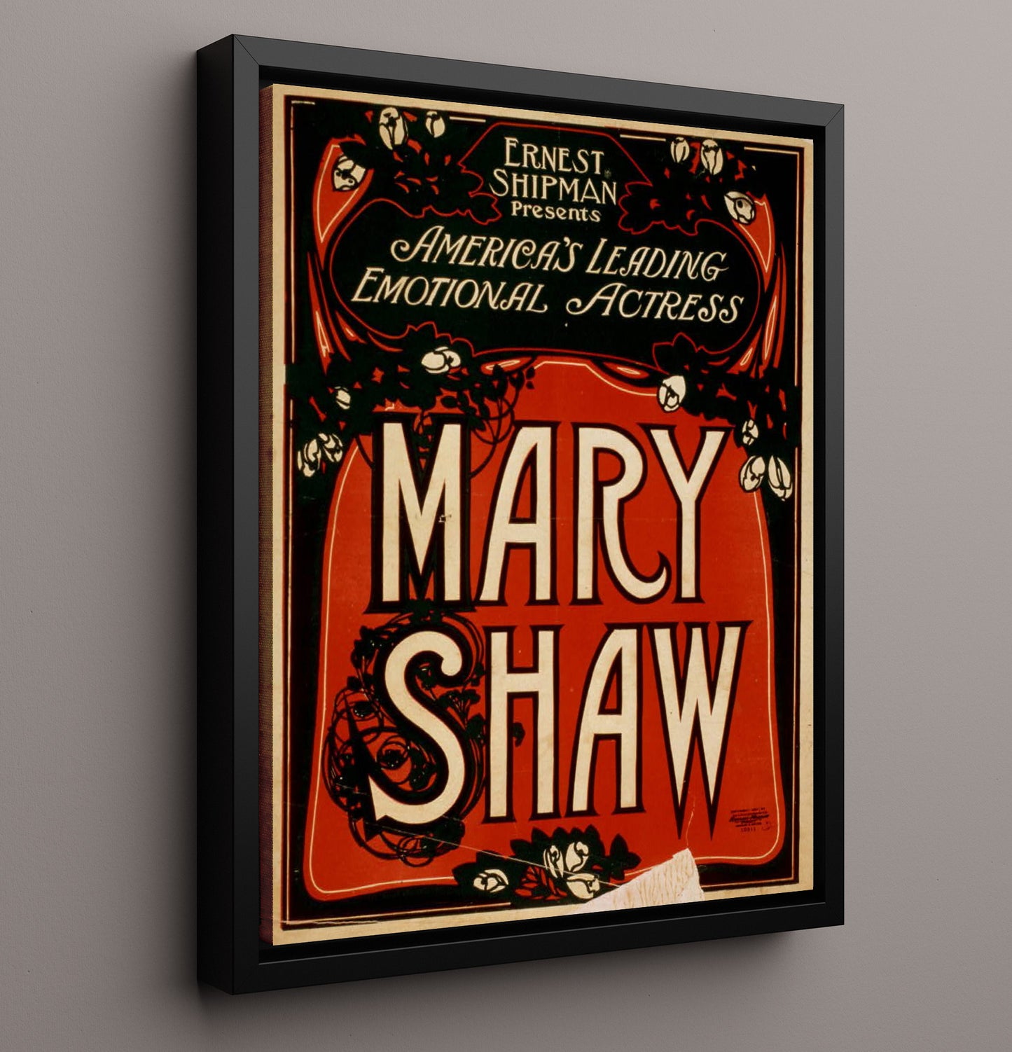 Mary Shaw - Emotional Star - Theater Poster - 16x20 Framed Canvas